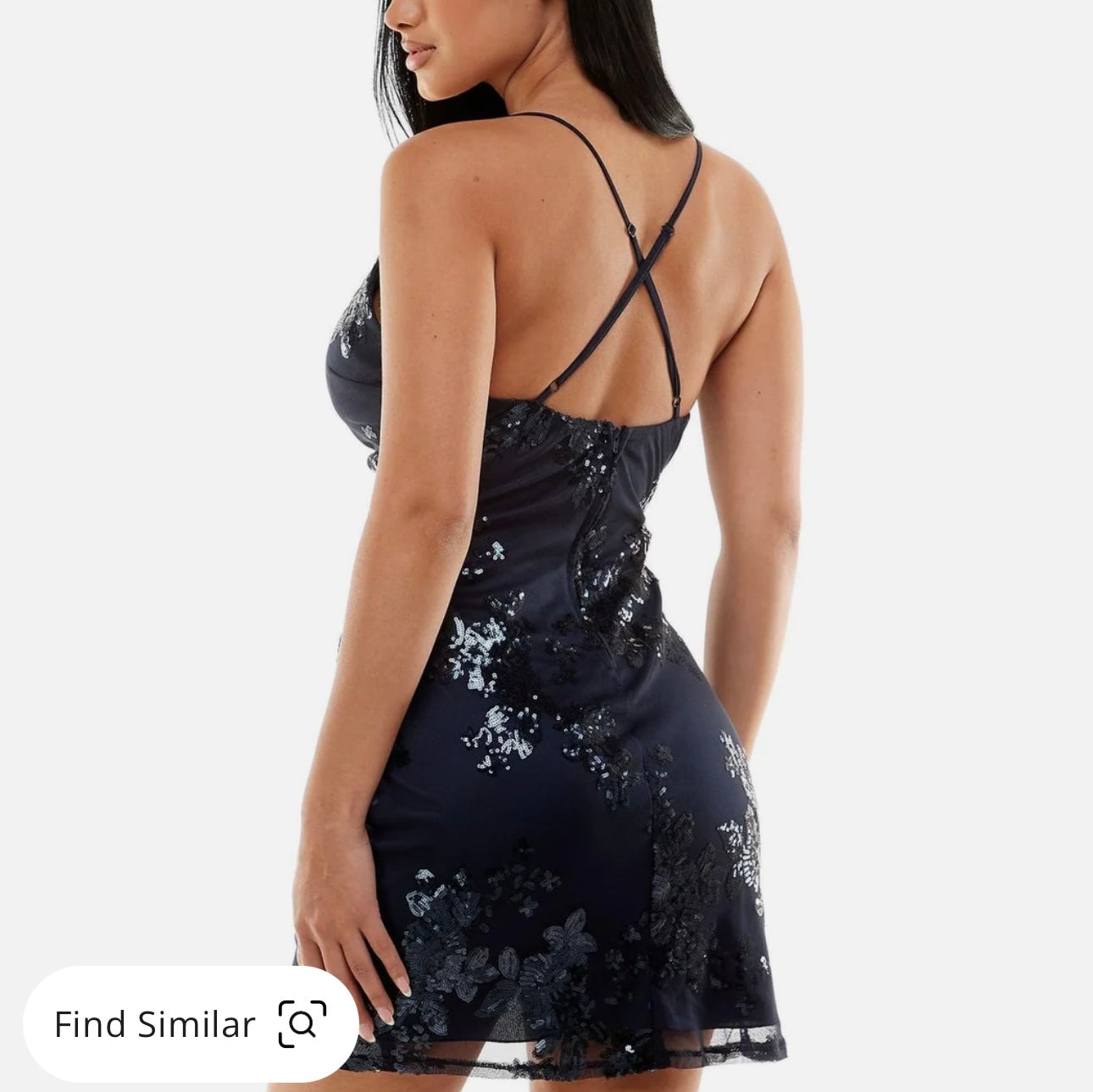 Womens Sequined Short Mini Dress