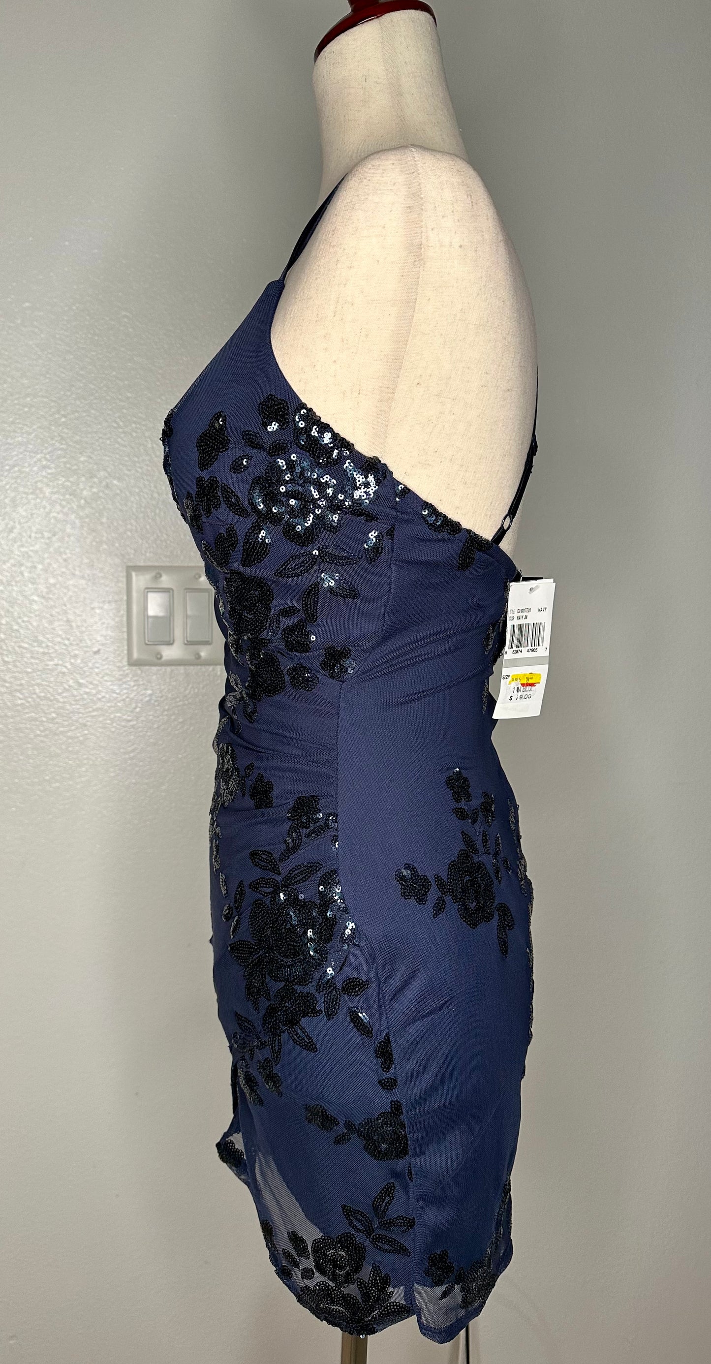 Womens Sequined Short Mini Dress