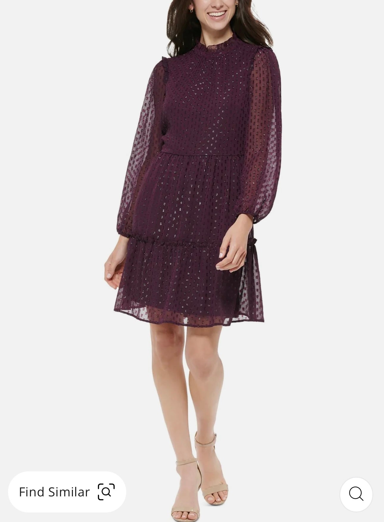 Womens Glitter Knee Fit & Flare Dress Villafran Boutique Womens Glitter Knee Fit & Flare Dress Villafran Boutique