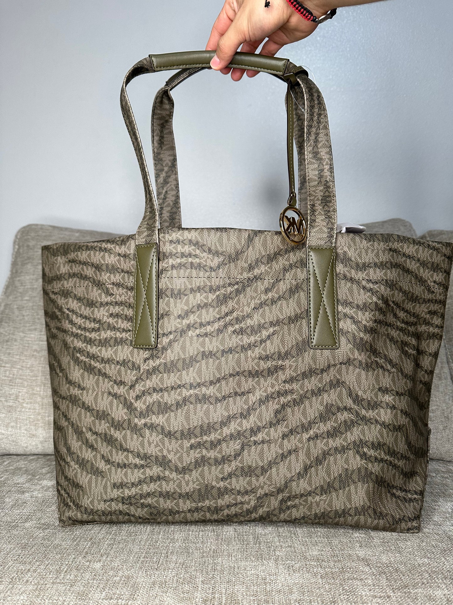 Designer Signature Large Tote Bag Color Olive