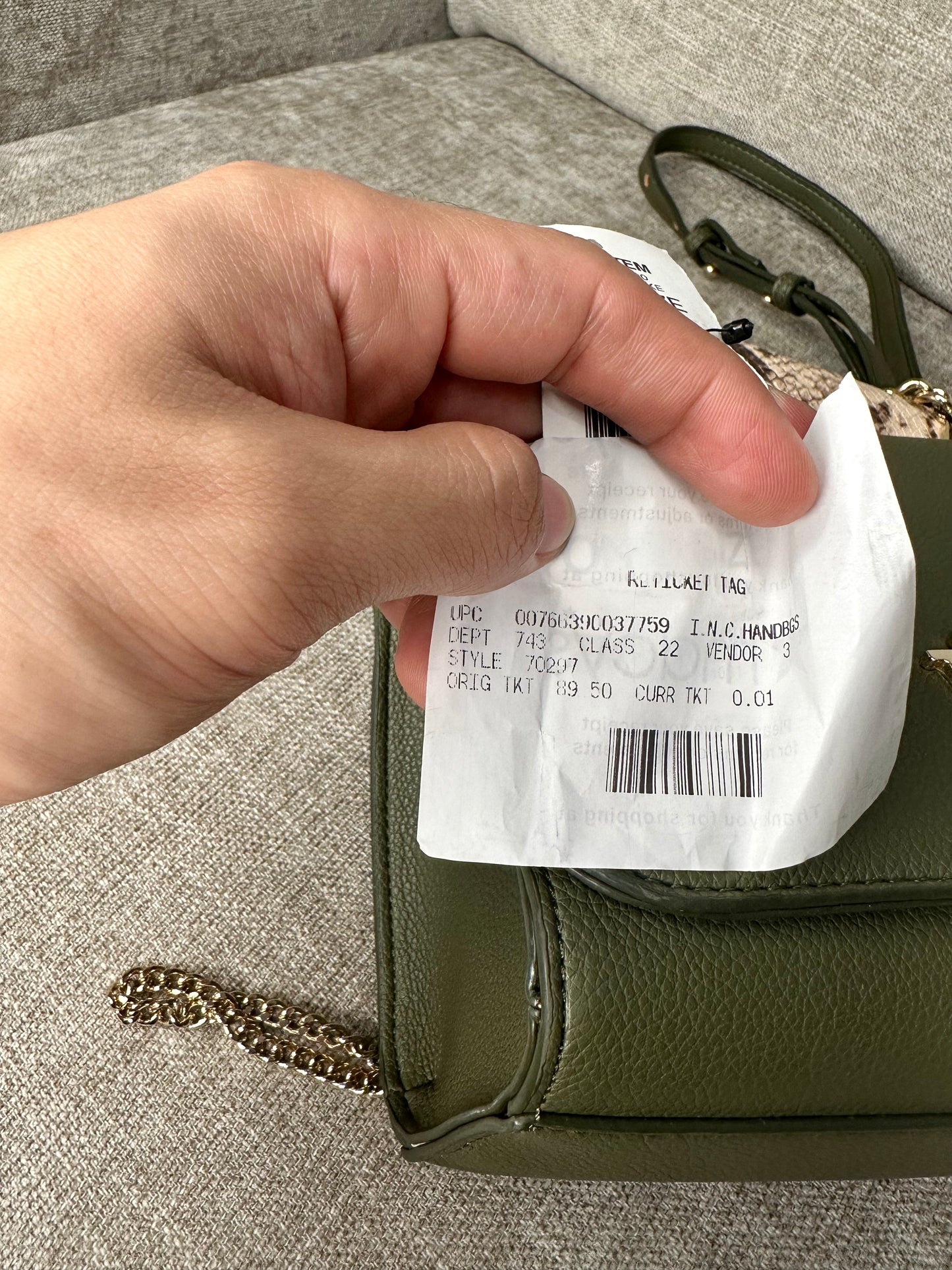 Designer Sibbell Croco 2-in-1 Crossbody, Moss/snake