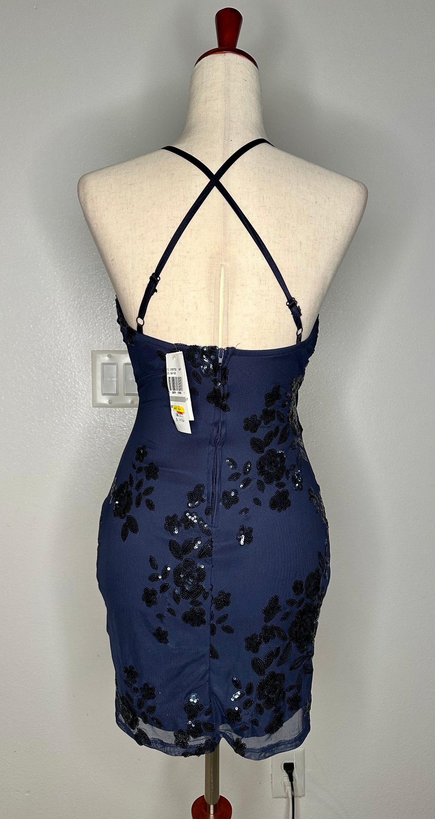 Womens Sequined Short Mini Dress
