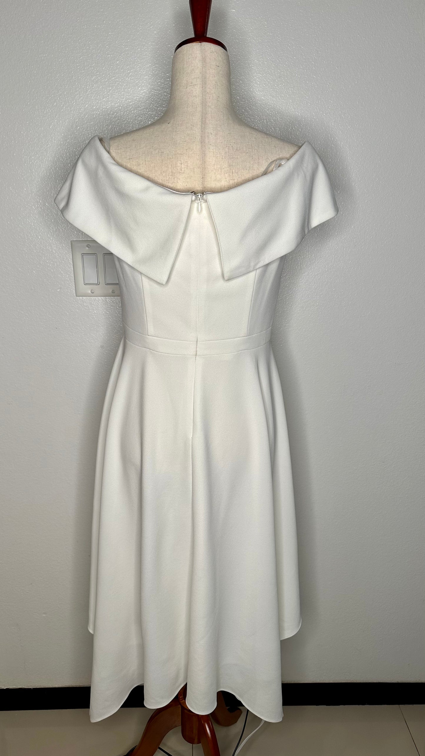 Womens Handkerchief Hem Off-The-Shoulder Cocktail And Party Dress