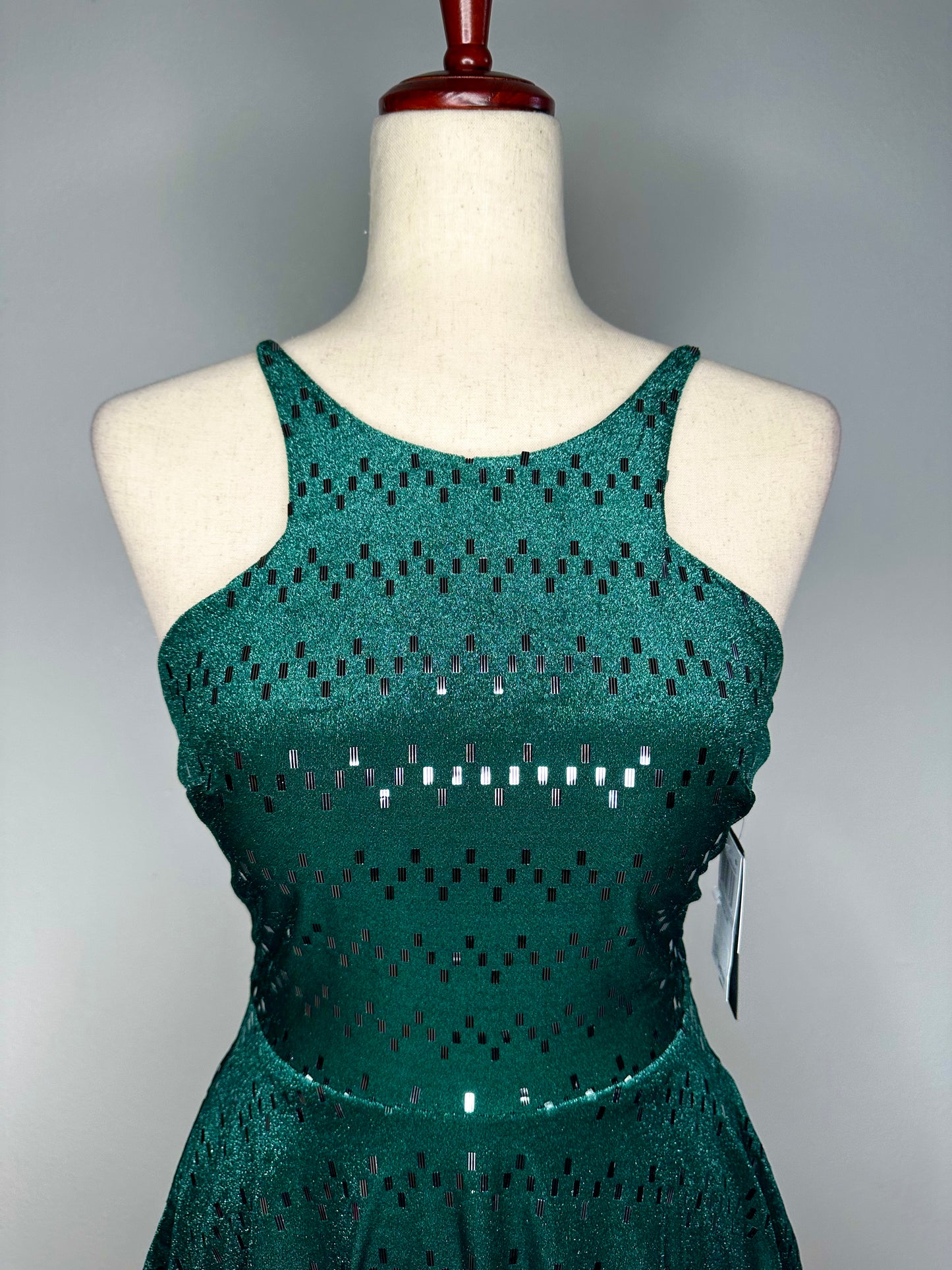 Womens Velvet Mini Fit & Flare Dress