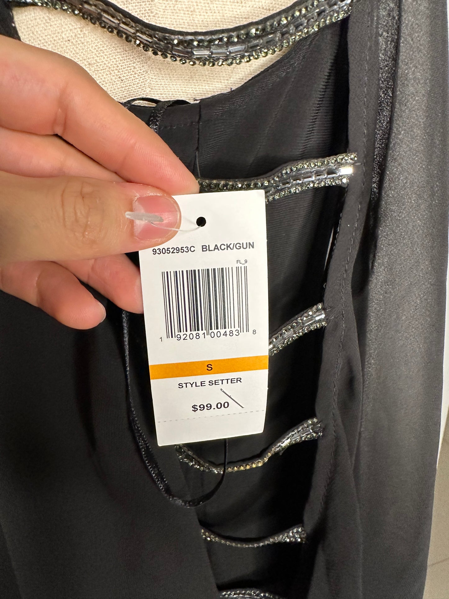 Womens Chiffon Embellished Cocktail Dress