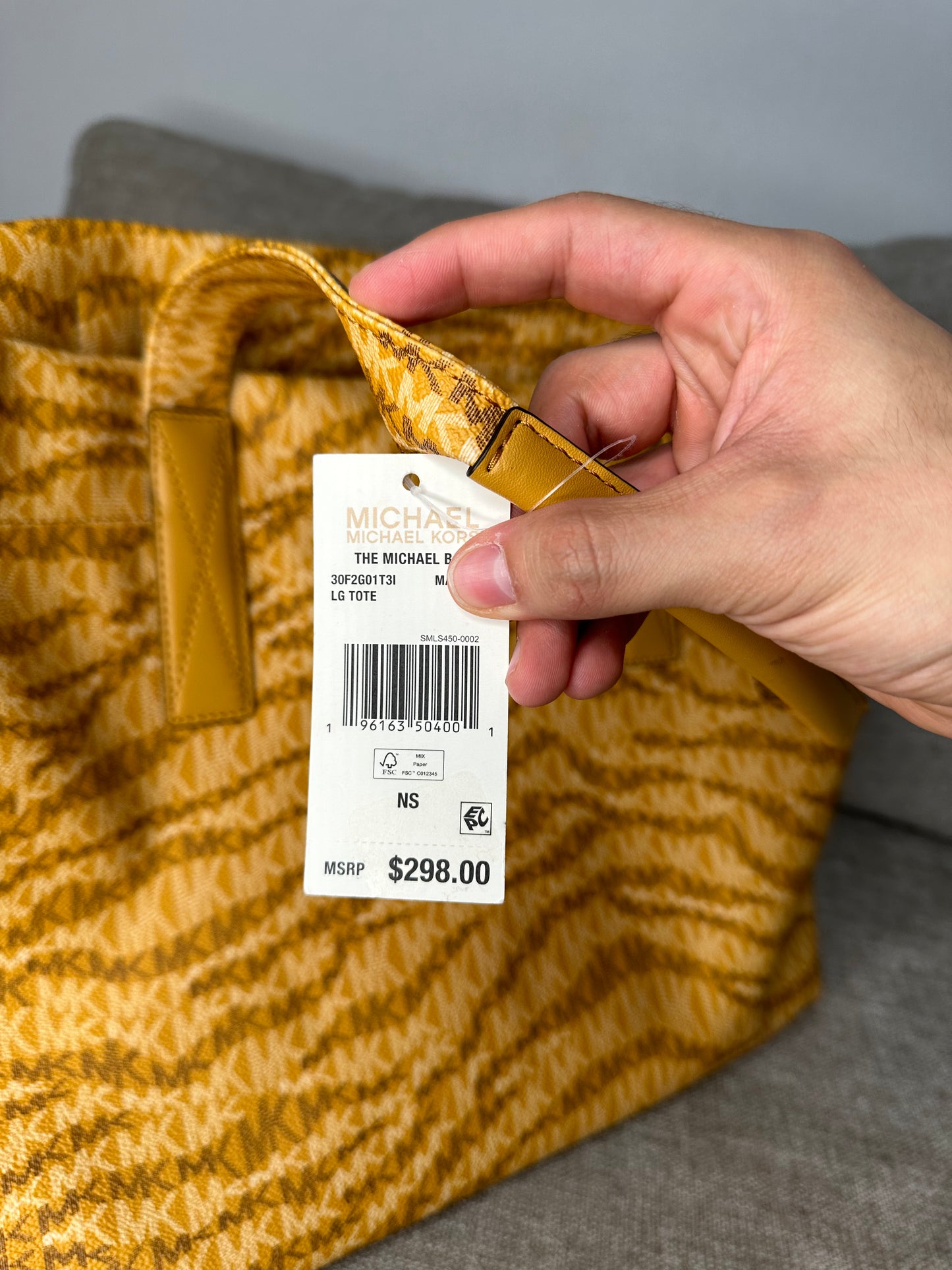 Designer Signature Large Tote Bag Color Marigold