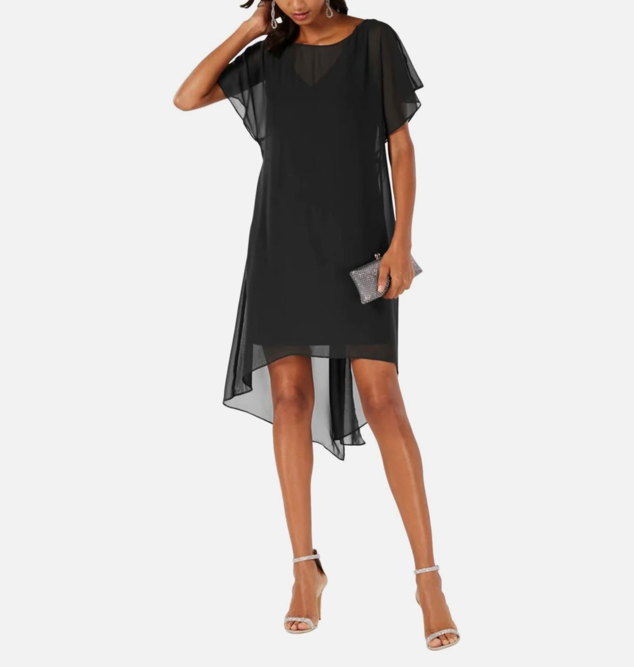 Womens Chiffon Overlay Cocktail Dress Villafran Boutique Womens Chiffon Overlay Cocktail Dress Villafran Boutique