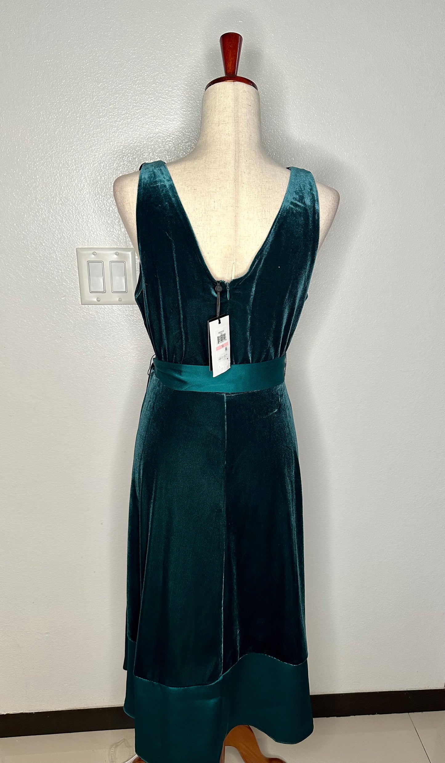 Designer Womens Velvet Midi Wrap Dress
