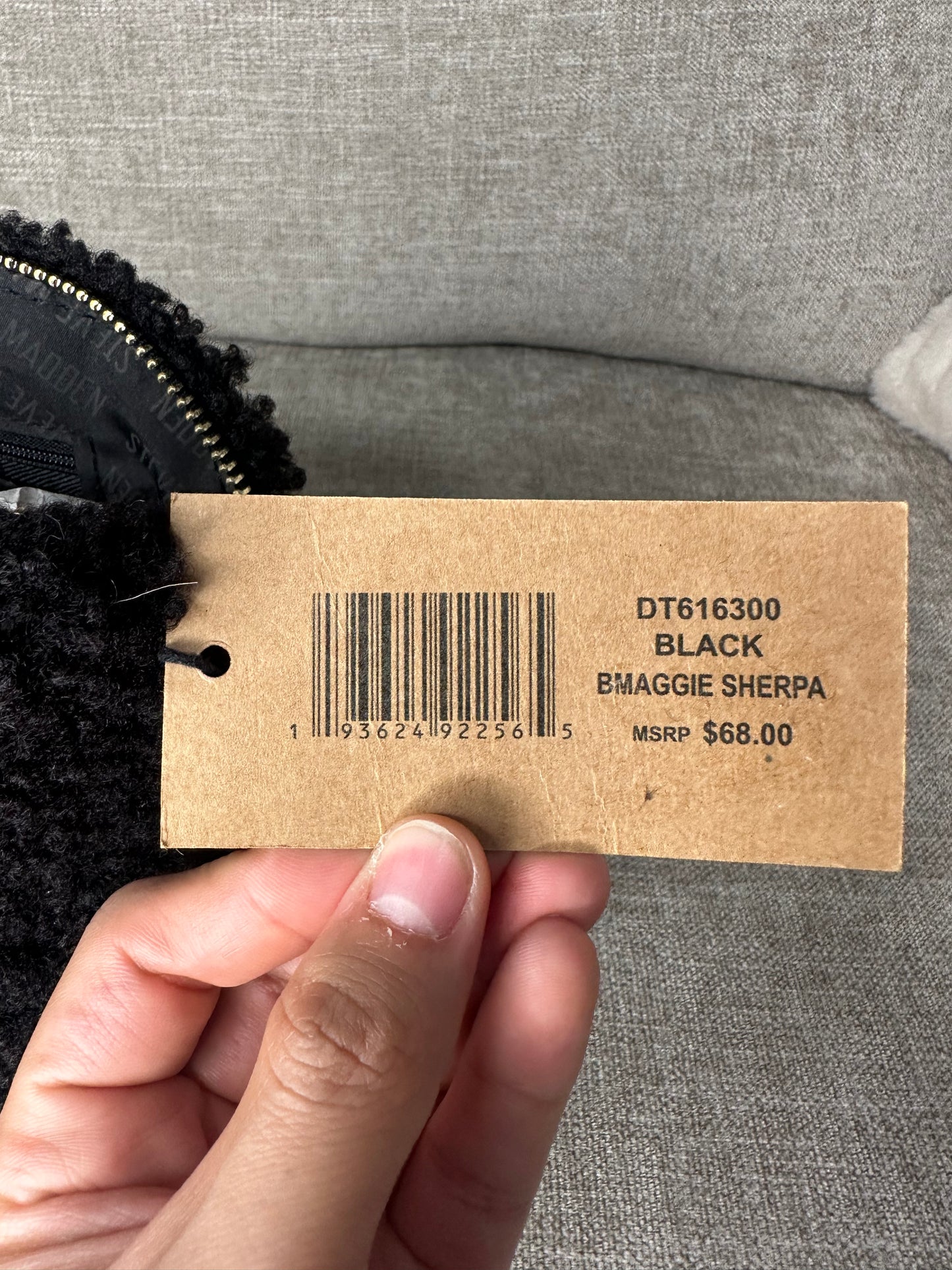 Designer Black Bmaggie Sherpa crossbody bag