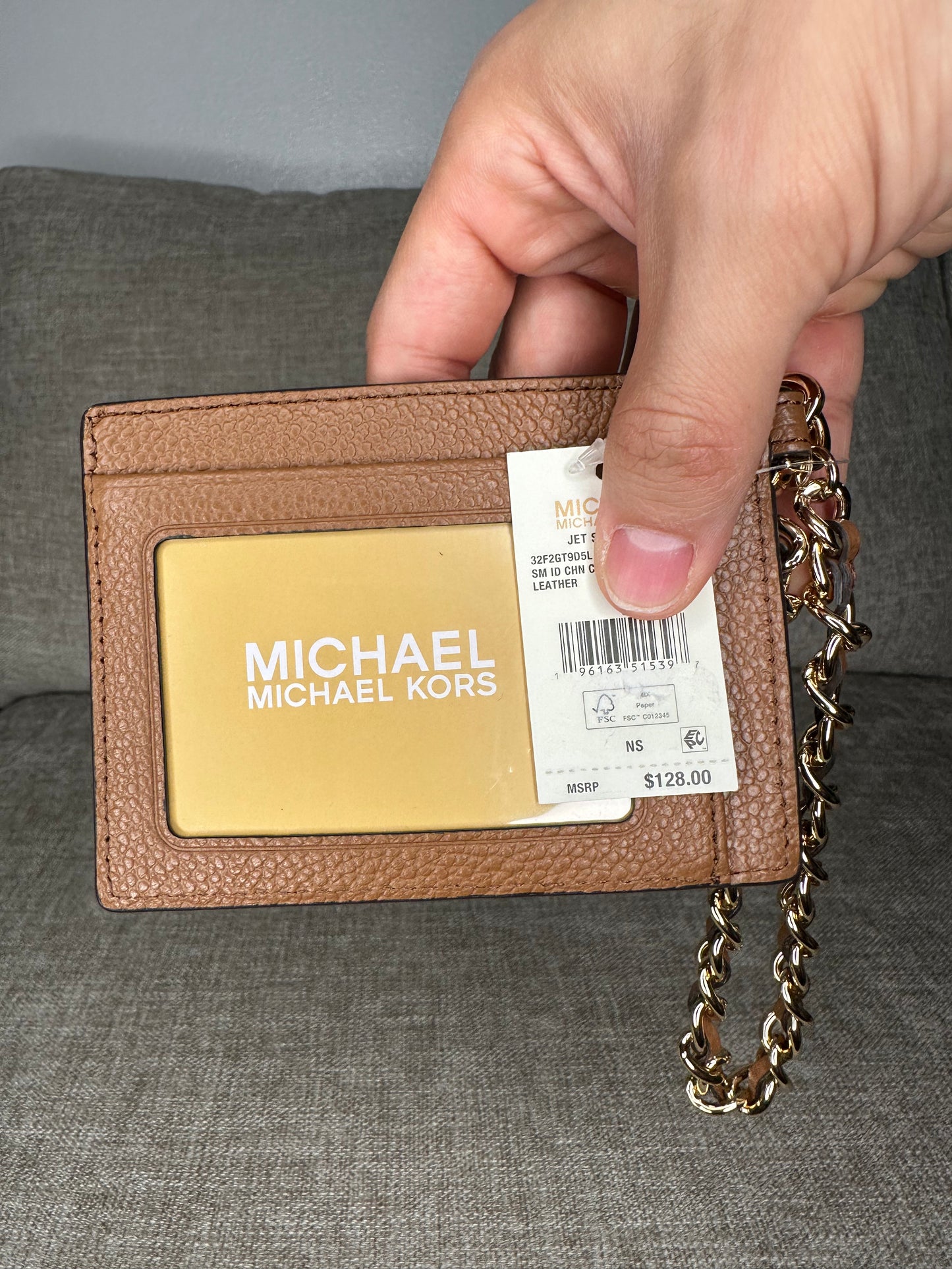 Designer
Jet Set Charm Small ID Chain Leather Card Holder Color Brown