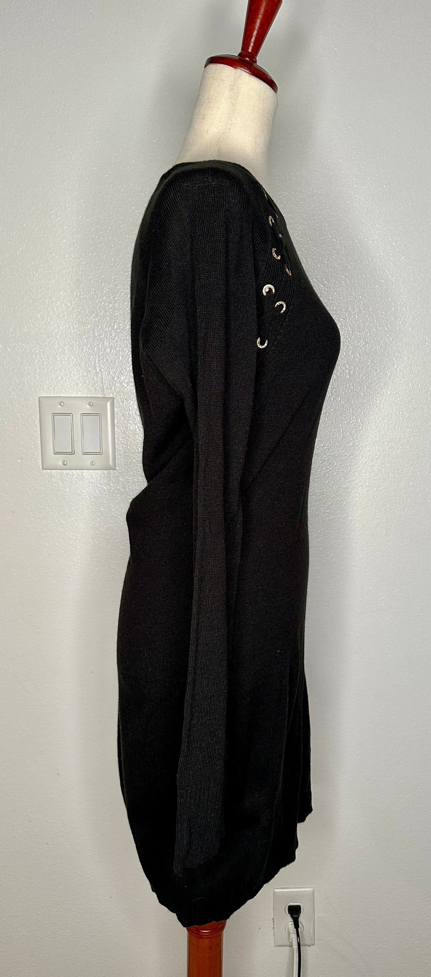 Womens Lace Up Bodycon Sweaterdress