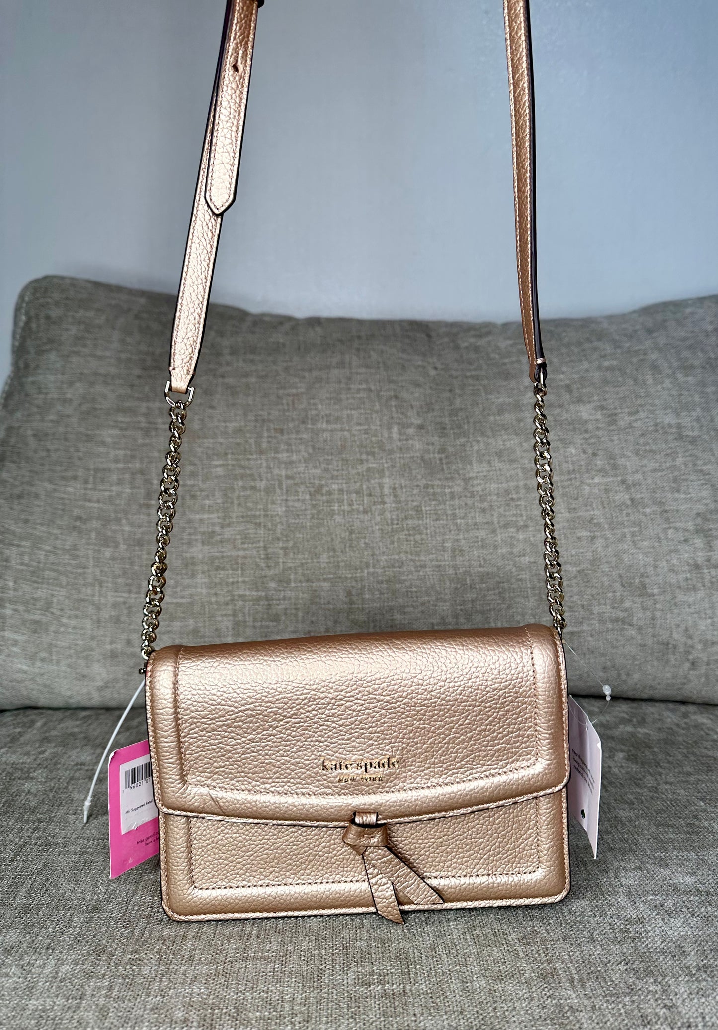 Designer Knott Metallic Flap Crossbody