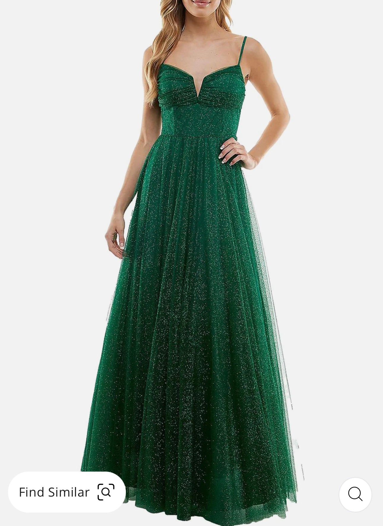 Womens Glitter Green Evening Dress