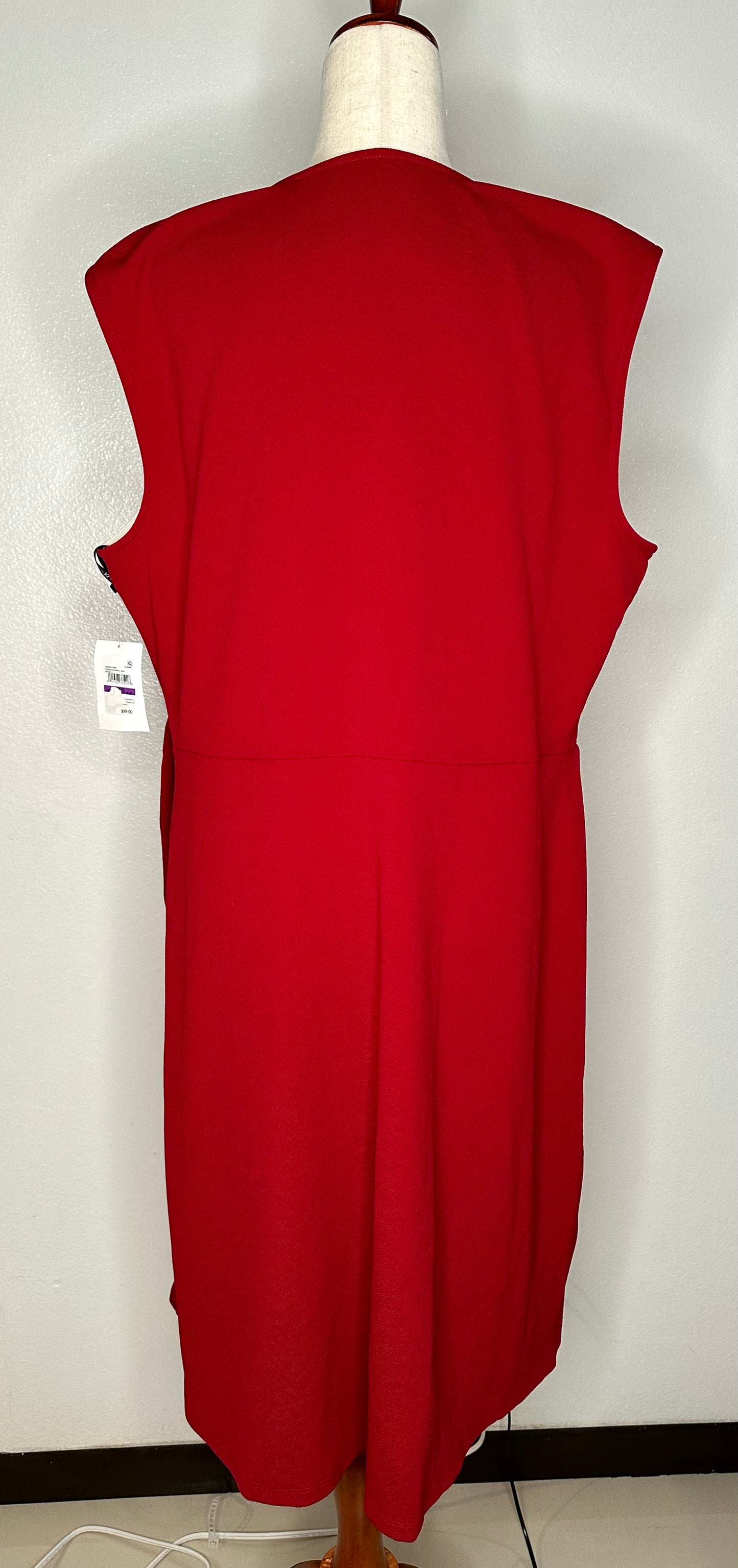 Sheath Dress Crimson/Cream Size