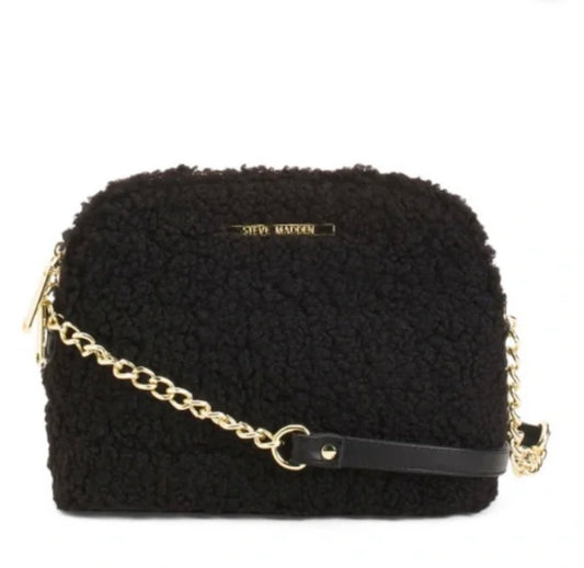 Designer Black Bmaggie Sherpa crossbody bag