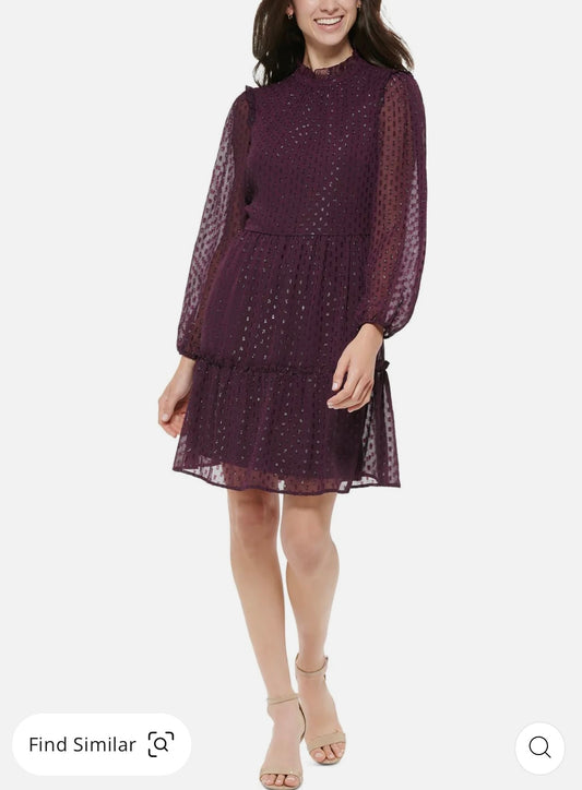 Womens Glitter Knee Fit & Flare Dress