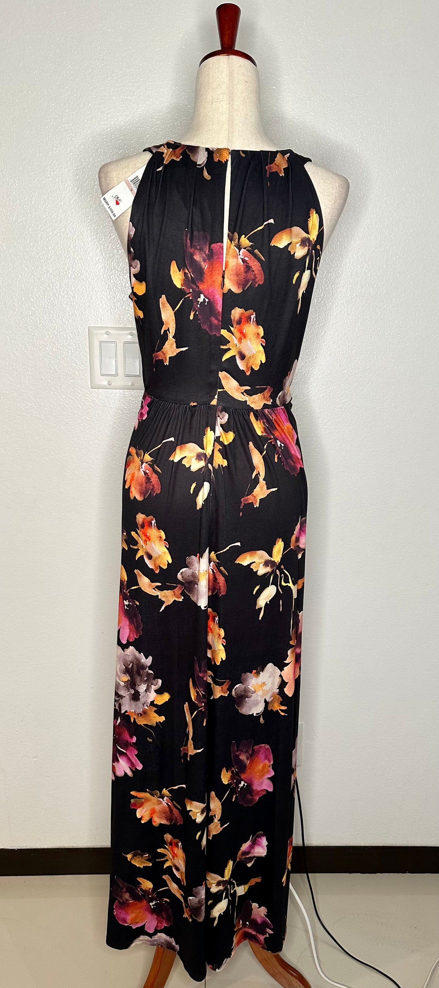 Womens Maxi Floral Halter Dress