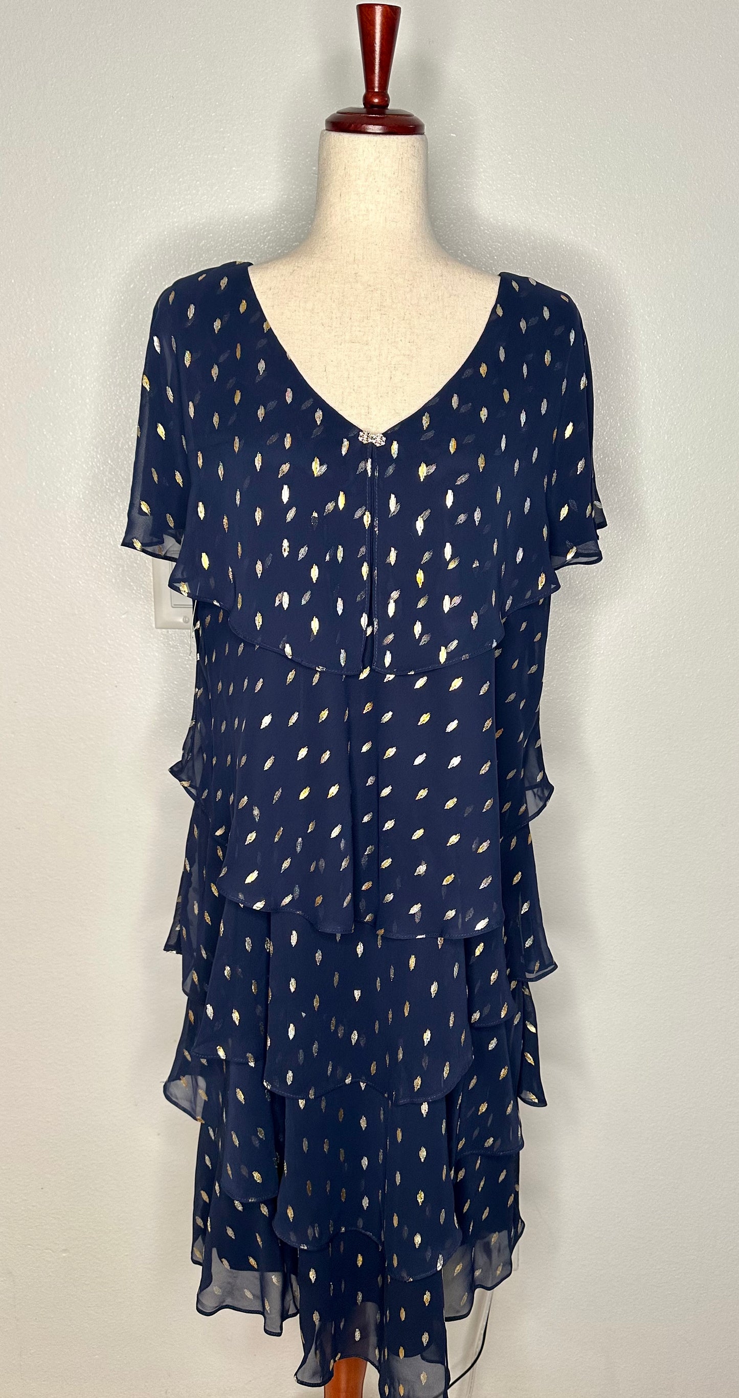 Womens Chiffon Polka Dot Cocktail And Party Dress