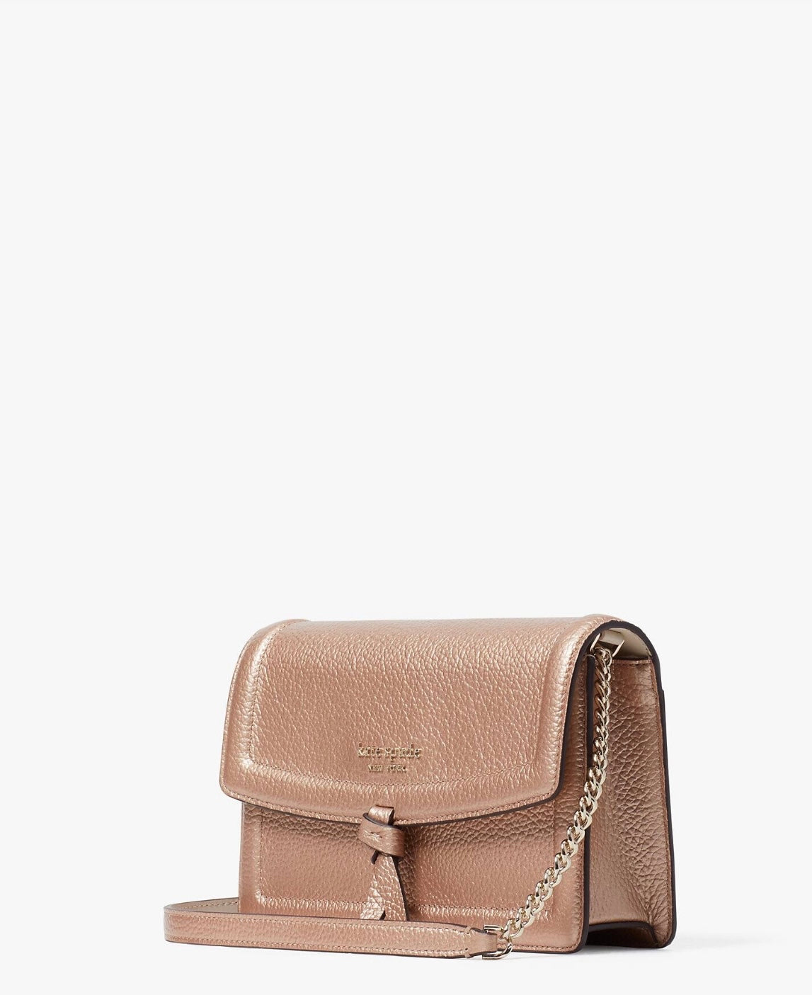 Designer Knott Metallic Flap Crossbody