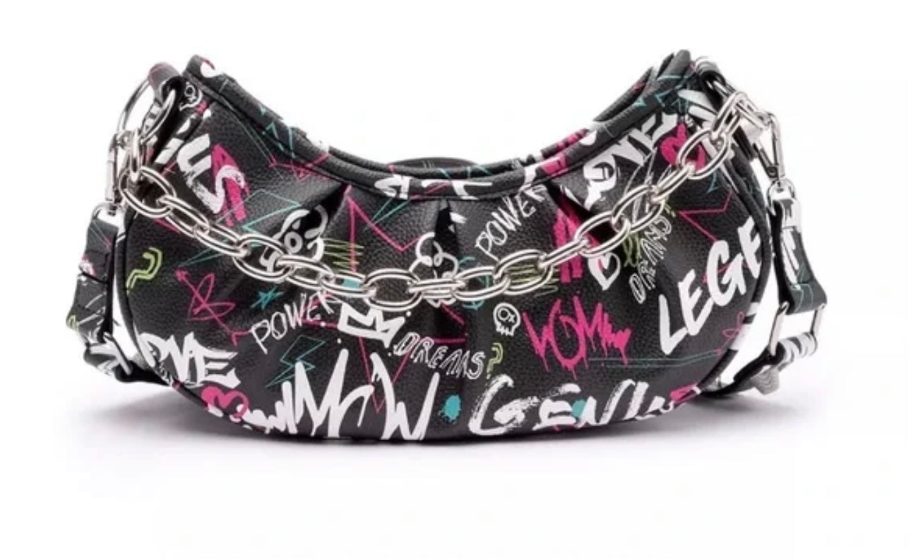 Designer Devyn Graffiti Crossbody Shoulder Bag