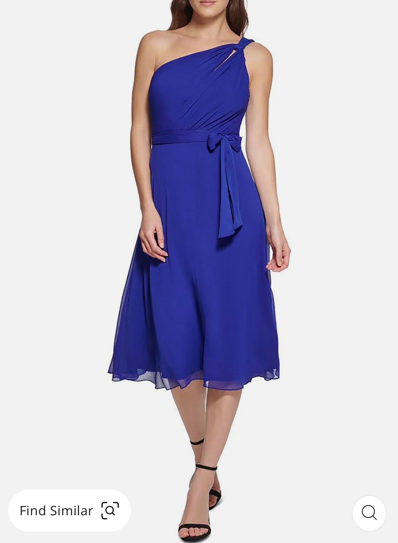 Designer Womens Belted Midi Cocktail And Party Dress