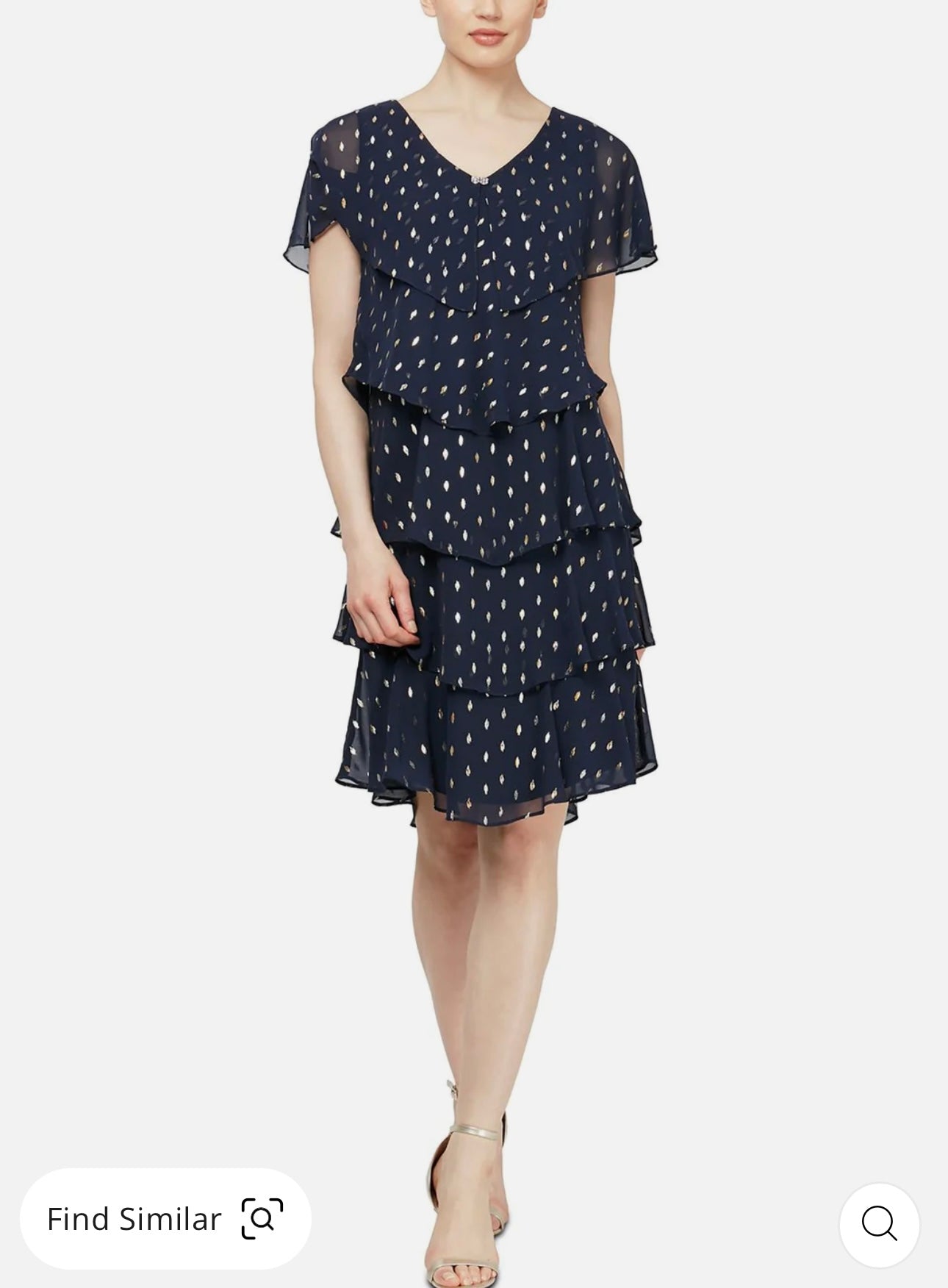 Womens Chiffon Polka Dot Cocktail And Party Dress