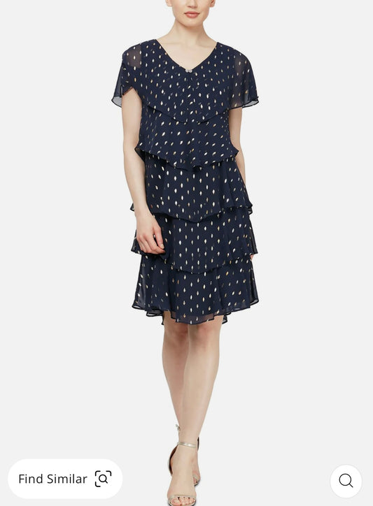 Womens Chiffon Polka Dot Cocktail And Party Dress