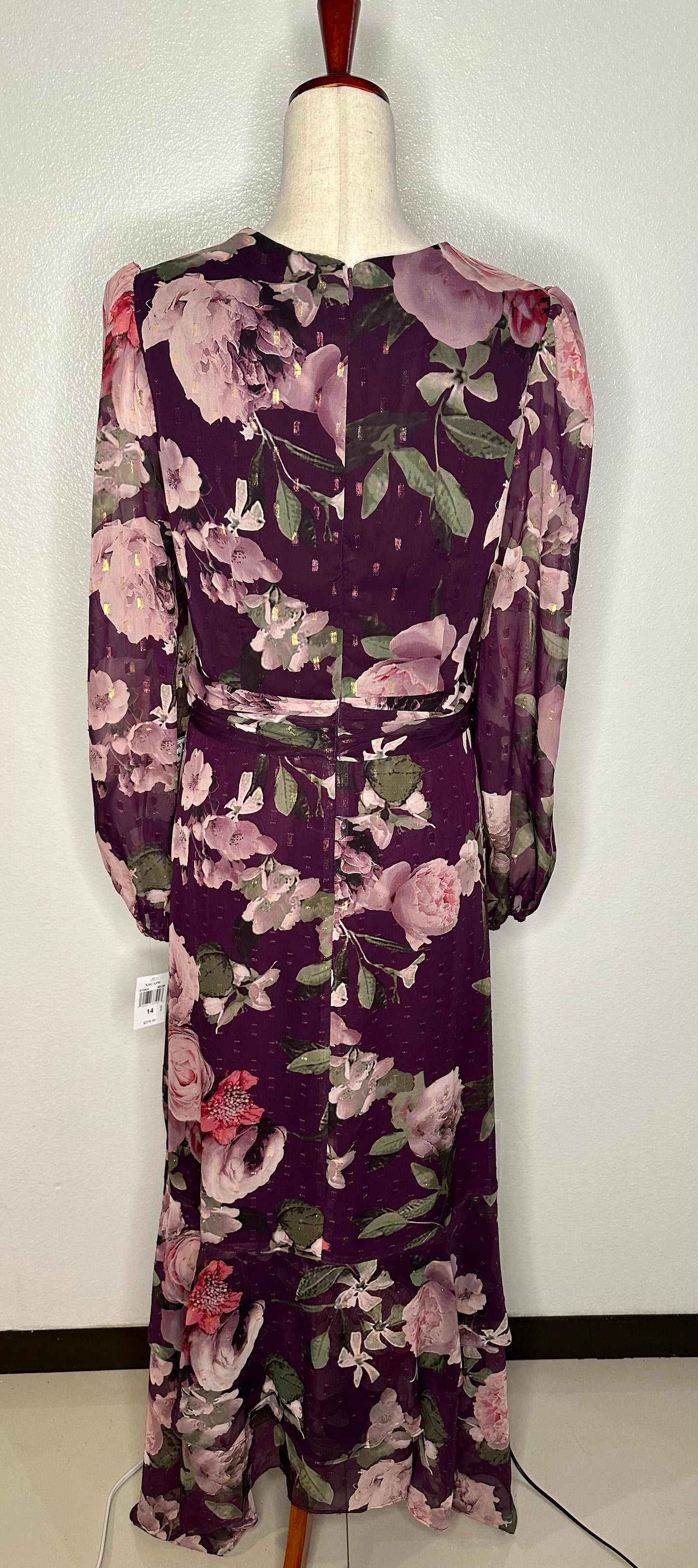 Womens Chiffon Floral Maxi Dress