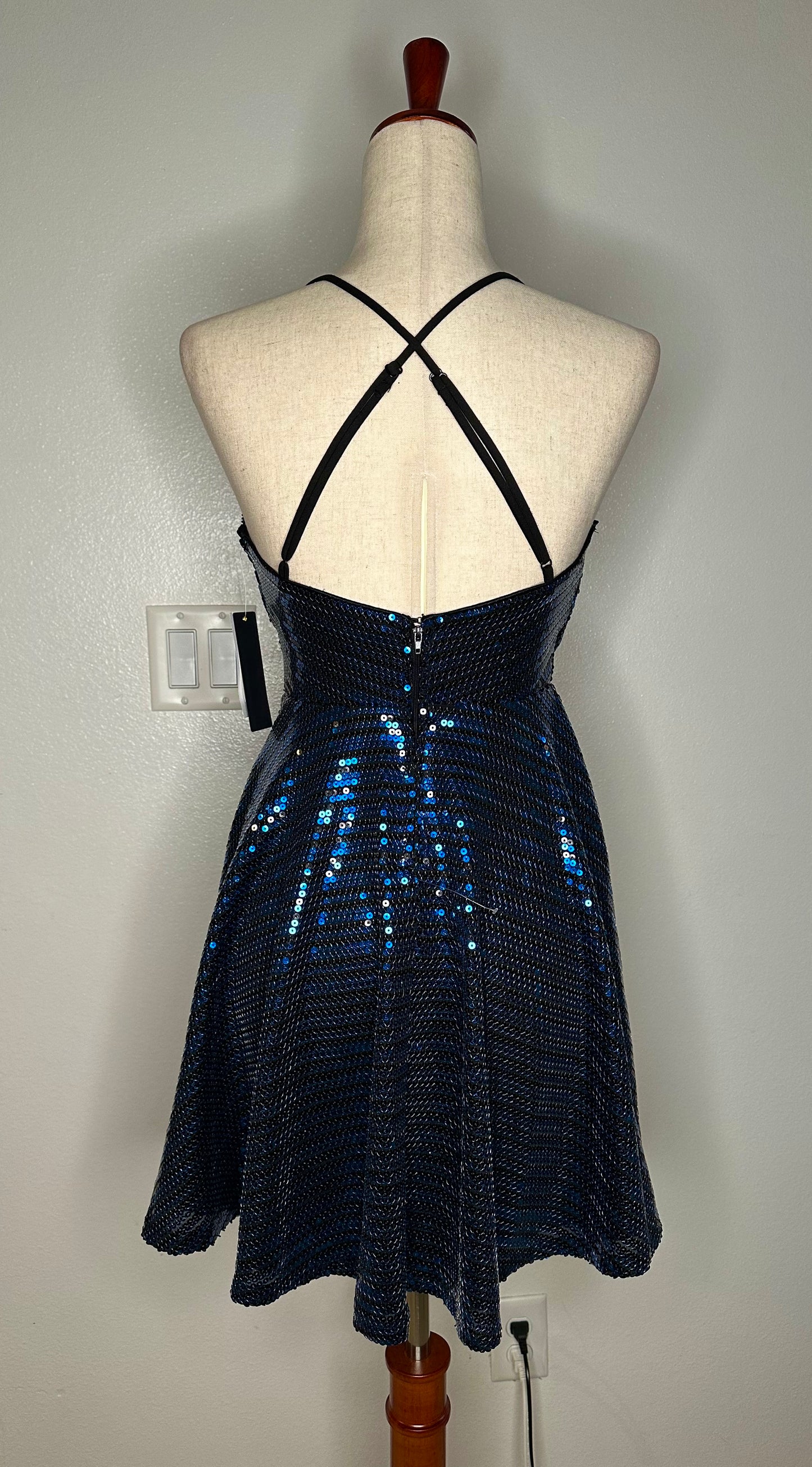 Womens Sequined Short Mini Dress