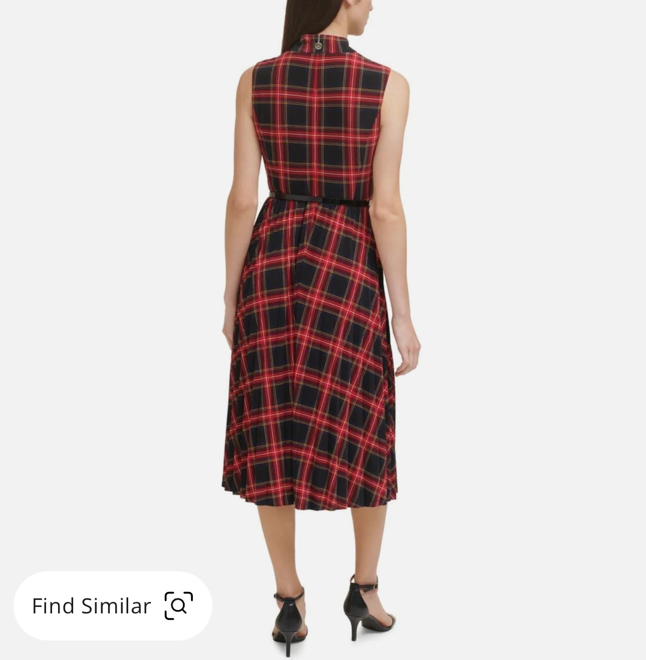 Designer Womens Plaid Calf Midi Dress