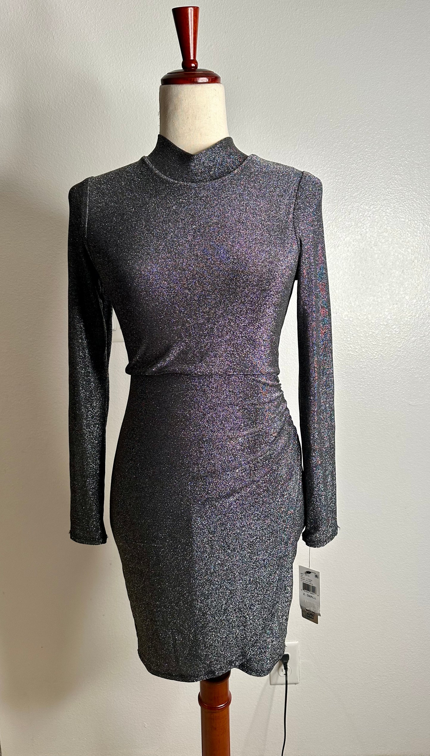 Womens Tulip Metallic Sheath Dress