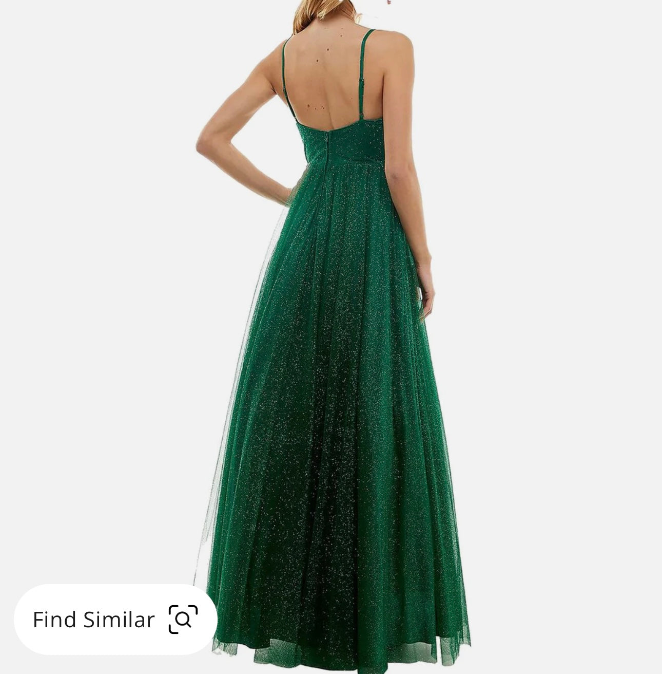 Womens Glitter Green Evening Dress