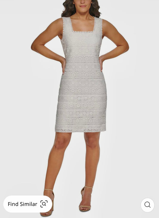 Womens Crochet Sleeveless Sheath Dress