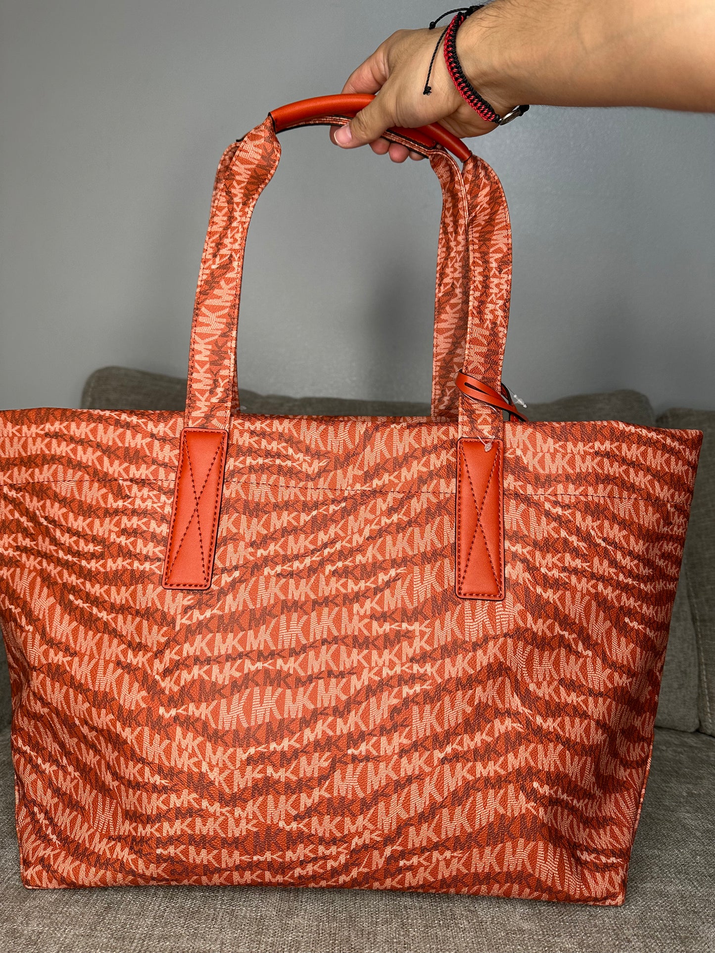 Designer Signature Large Tote Bag Color Deep Orange