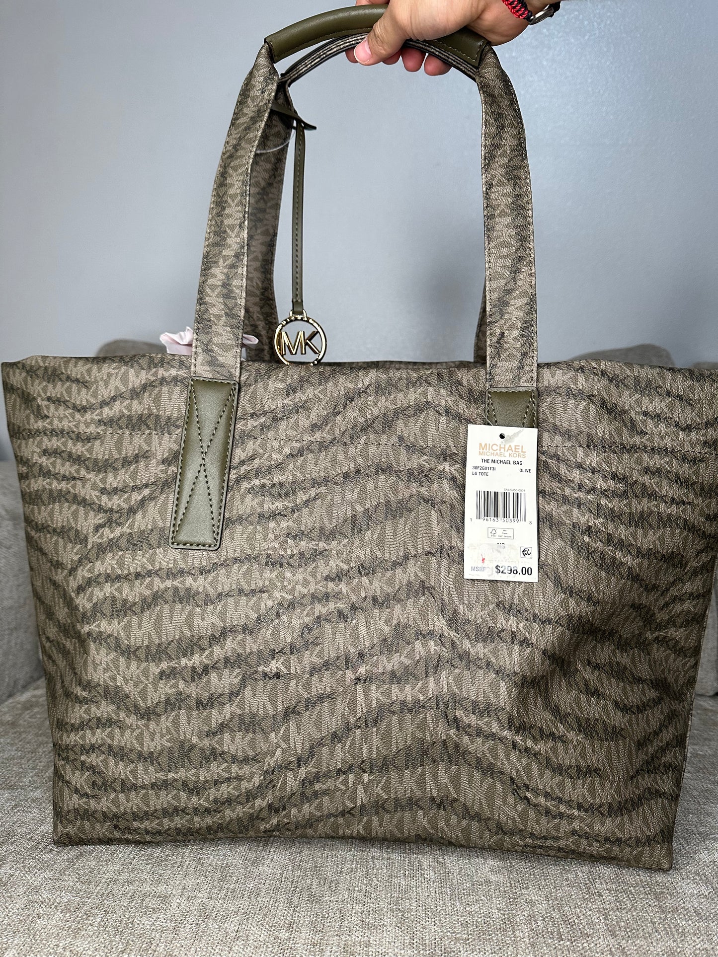 Designer Signature Large Tote Bag Color Olive