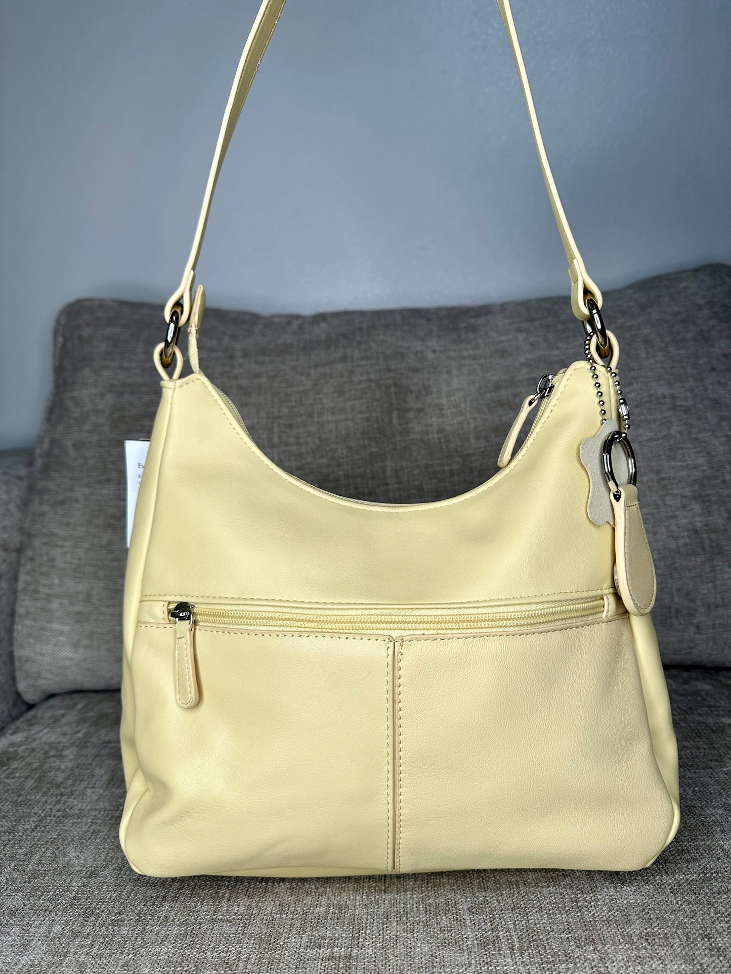 Designer Nappa Classic leather hobo women's shoulder bag -WHEAT/ YELLOW