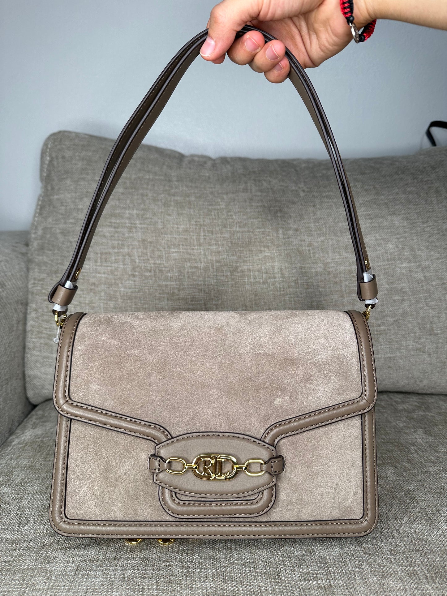 Designer Suede Medium Sydnee Shoulder Bag