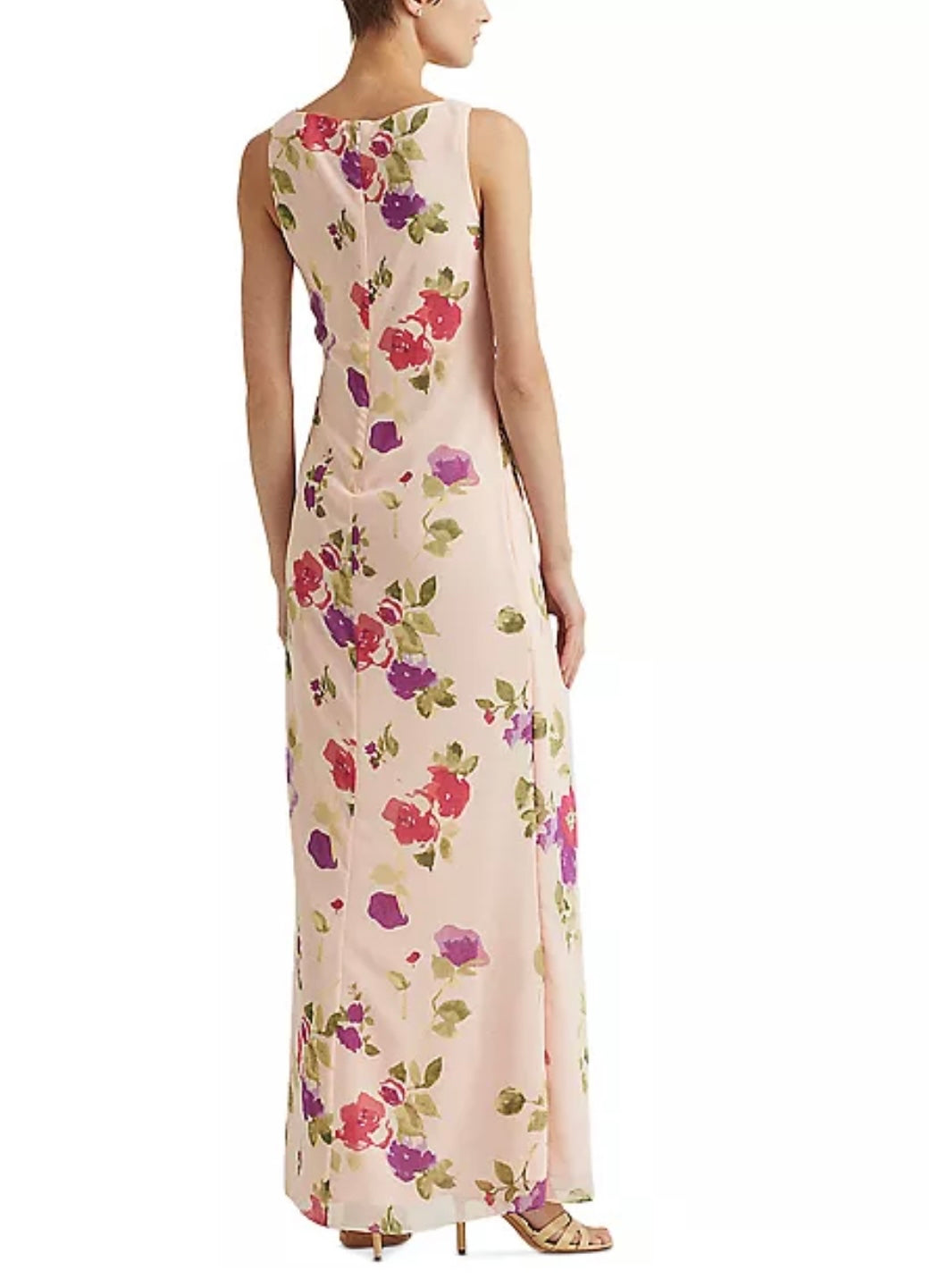 Designer Floral Crinkled Georgette Gown