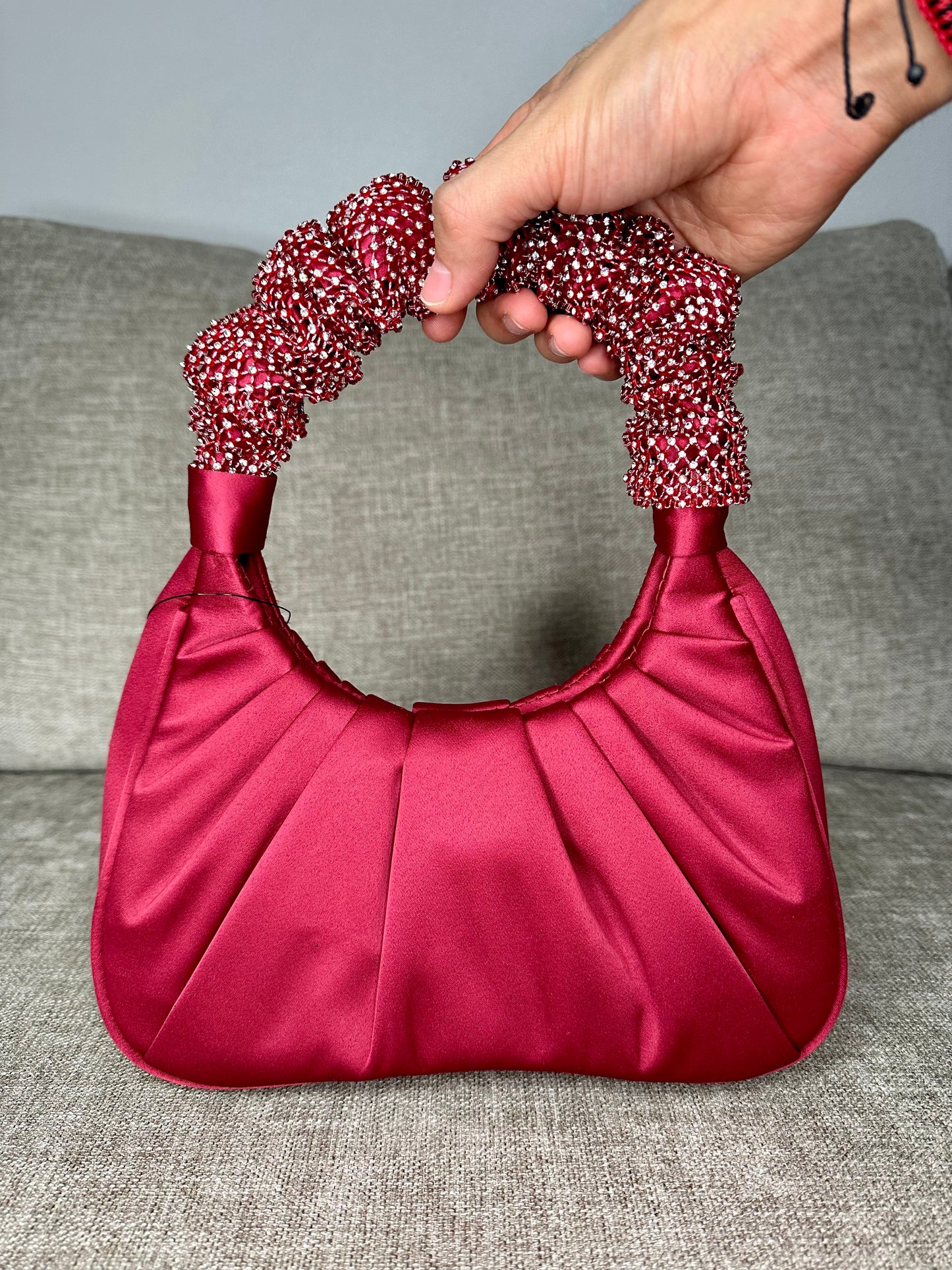 Designer Pleated Top Handle Bag