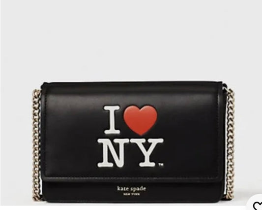 Designer  I Love New York Flap Chain Wallet Crossbody