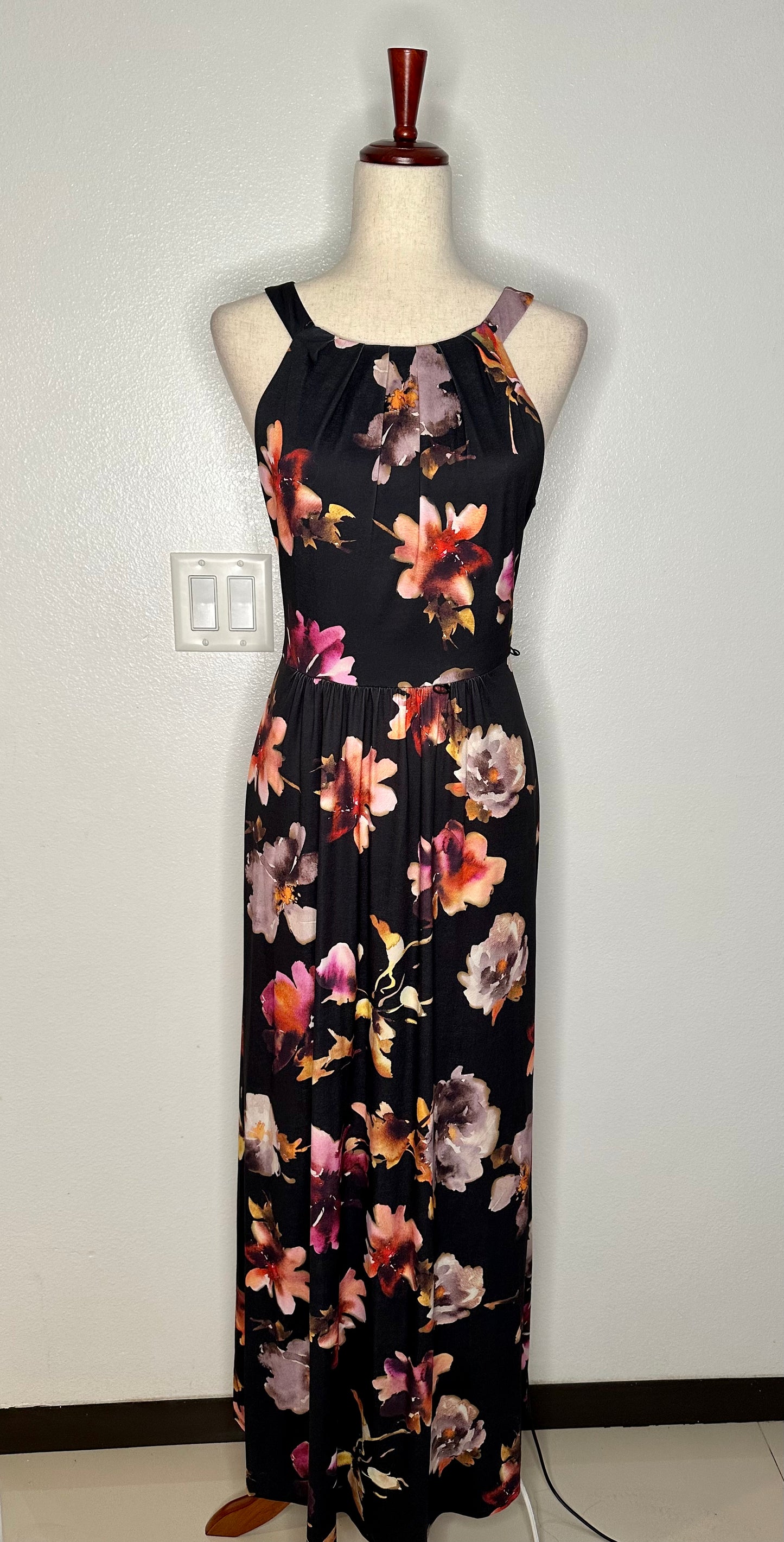 Womens Maxi Floral Halter Dress