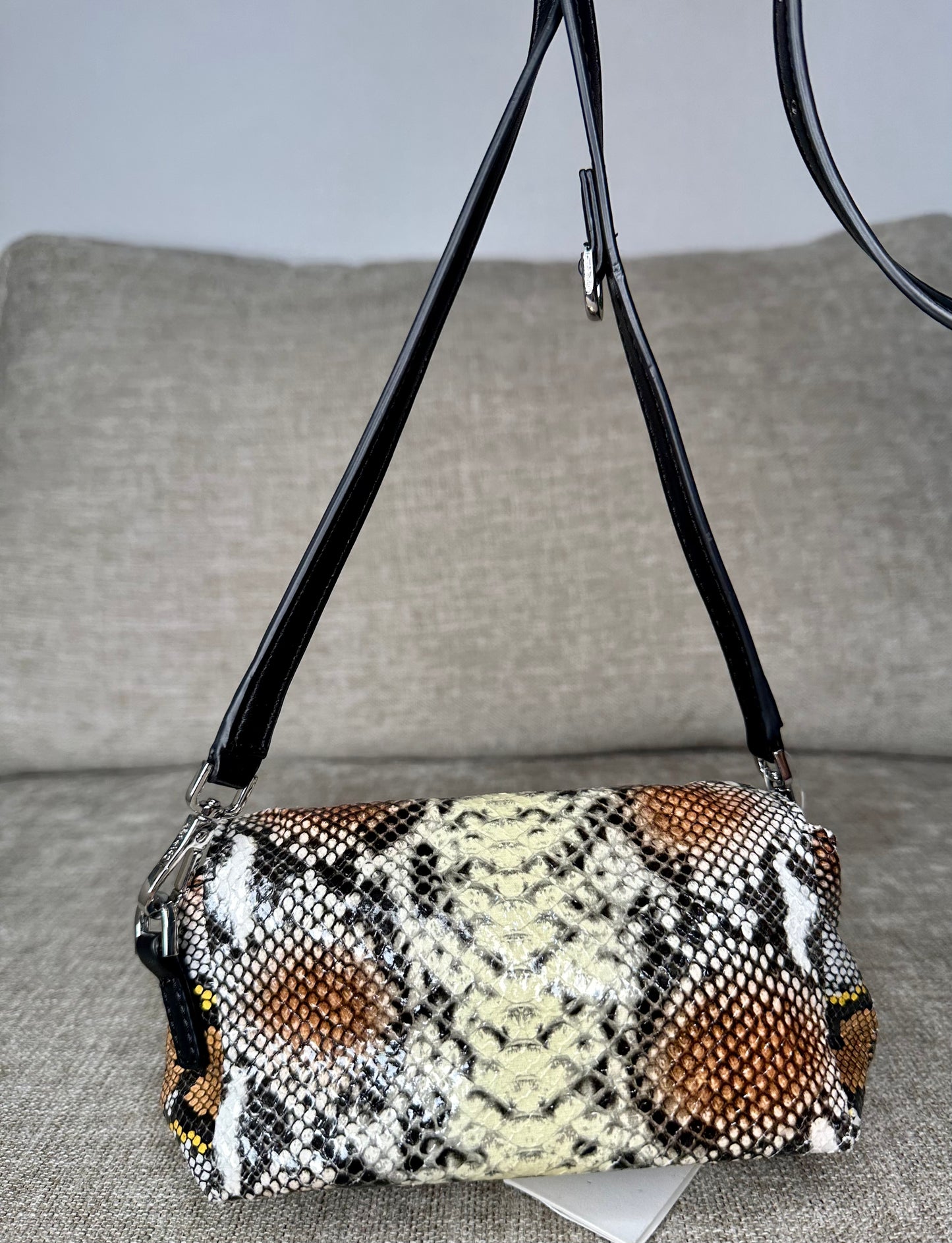 Designer Argo Mini Printed Flap Crossbody - Multi Snake