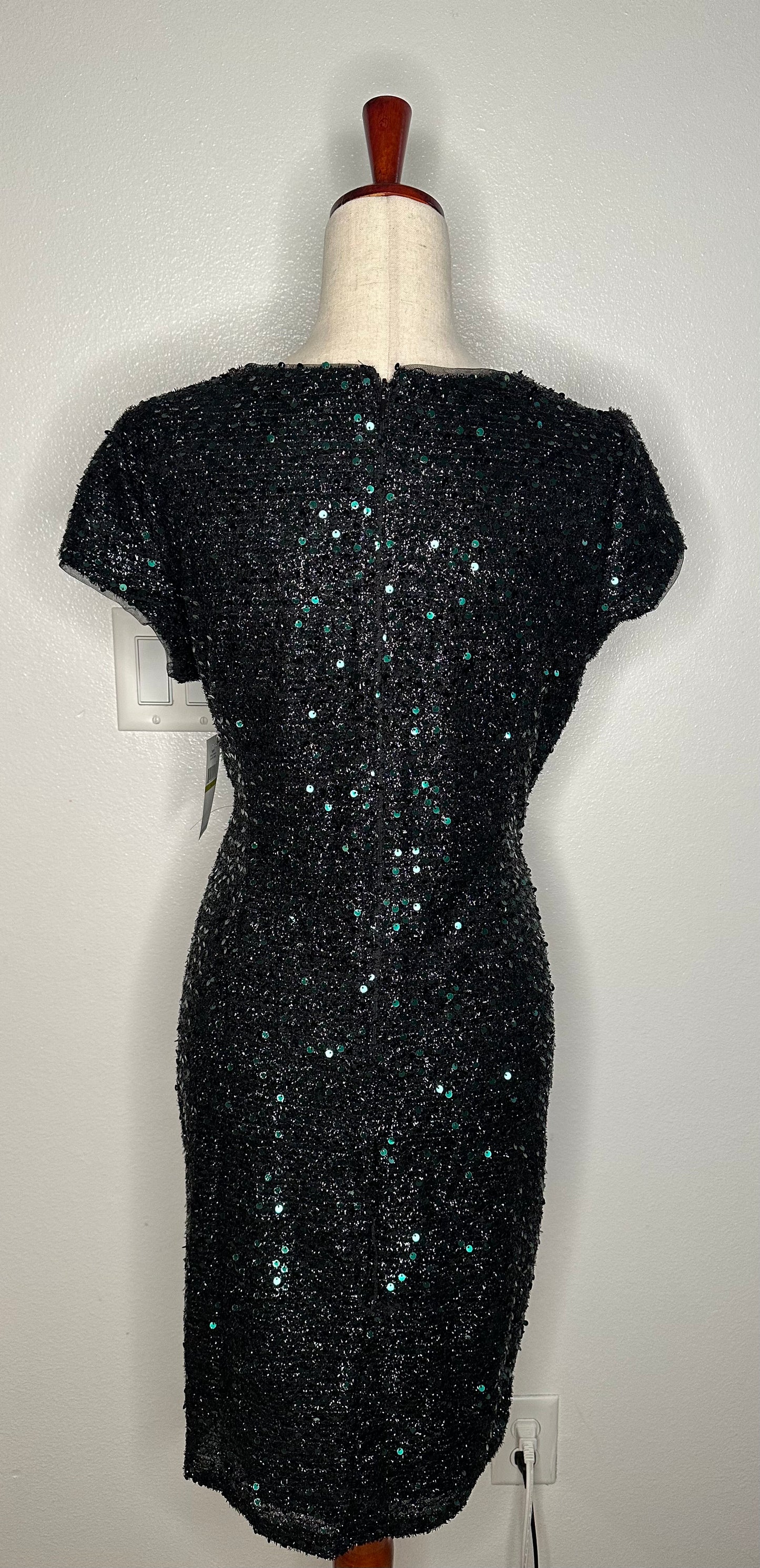 Womens Sequin V-Neck Sheath Dress