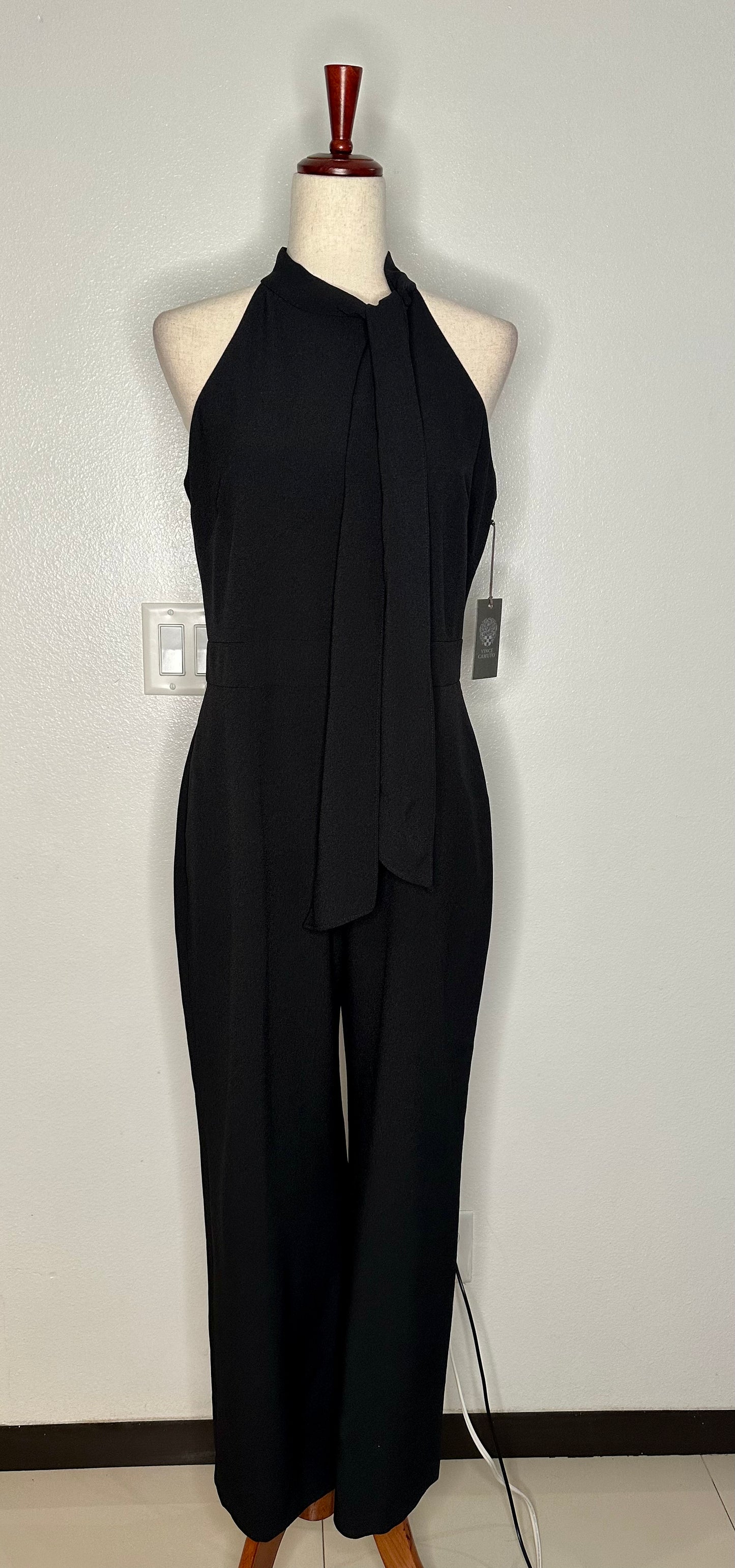 Womens Crepe Bow Jumpsuit