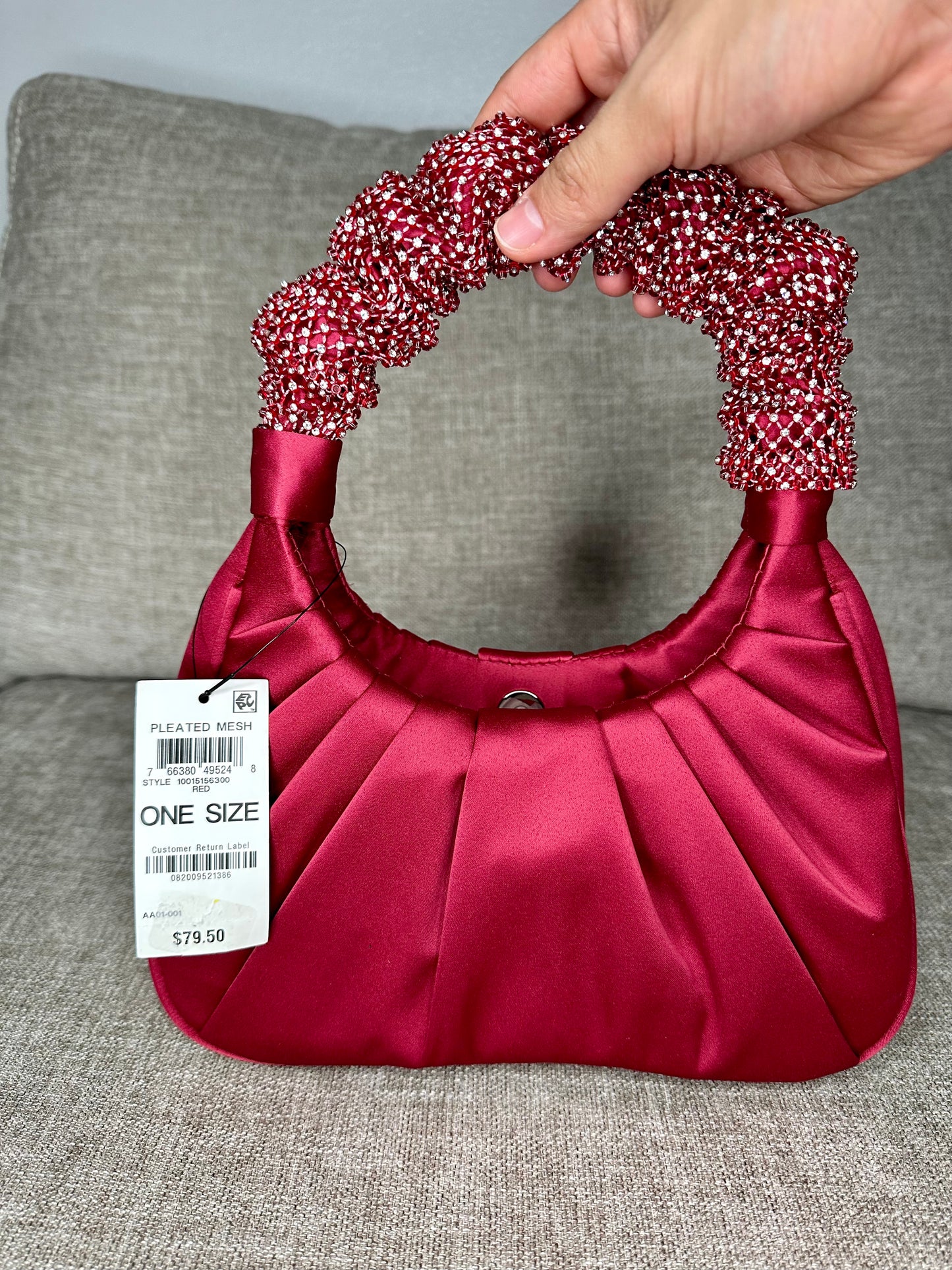 Designer Pleated Top Handle Bag