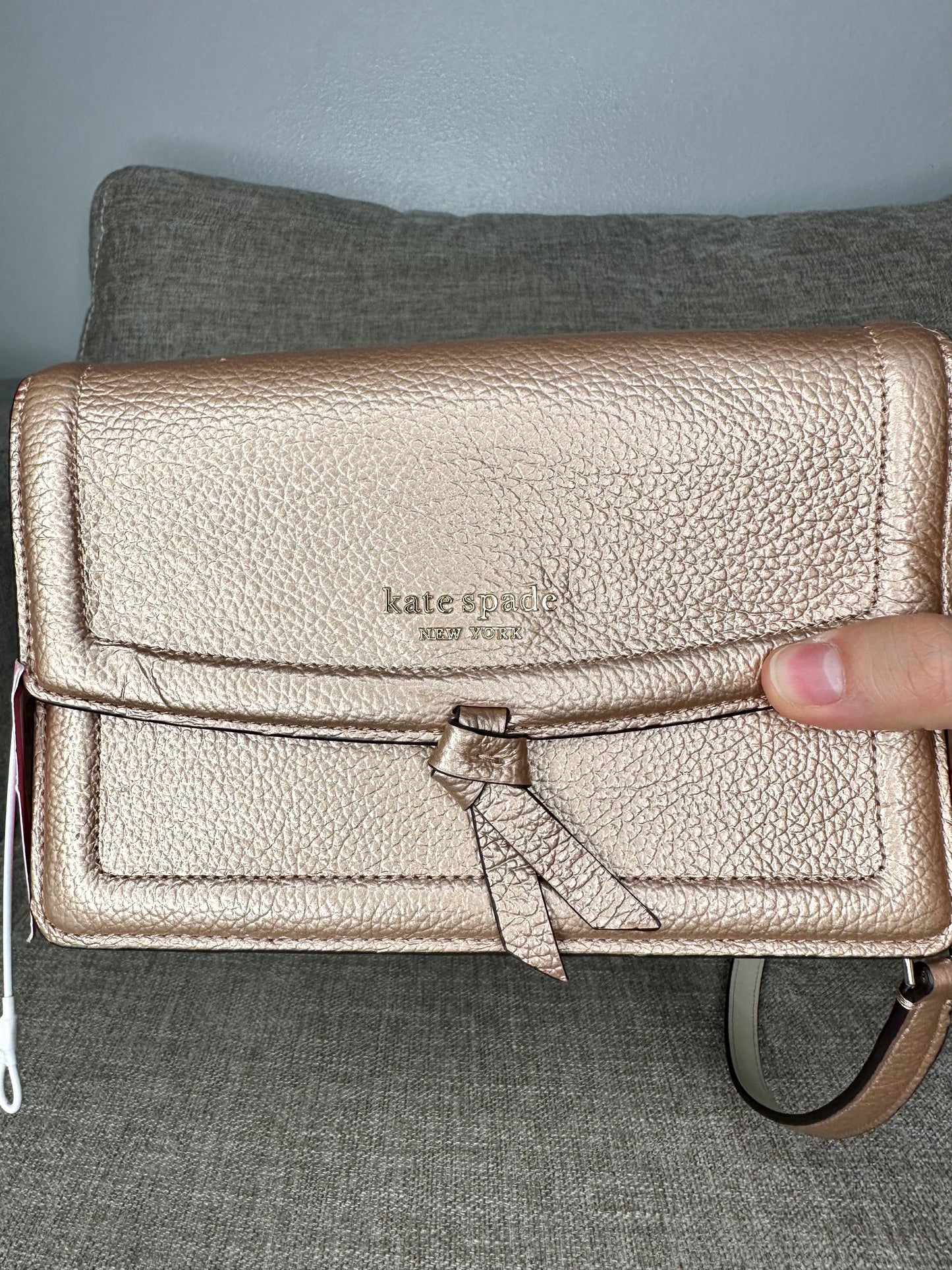 Designer Knott Metallic Flap Crossbody