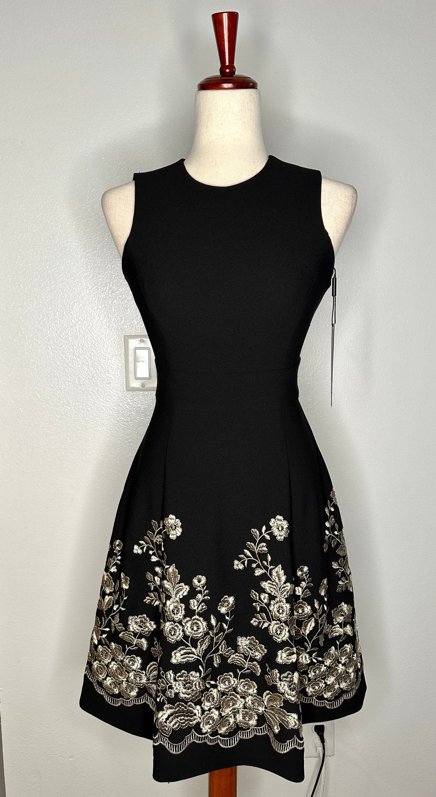 Womens Embroidered Mini Fit & Flare Dress