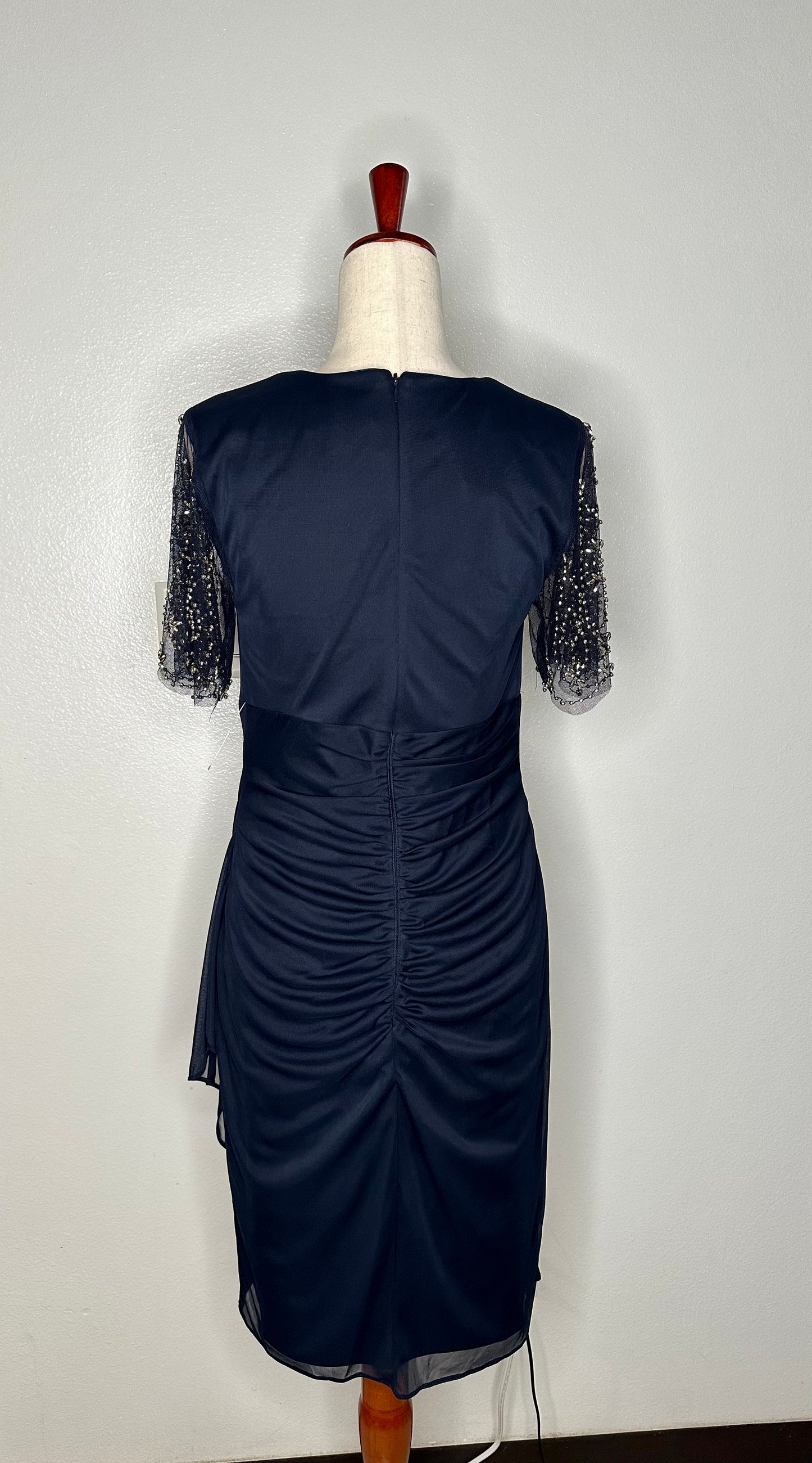 Womens Embellished V-Neck Cocktail And Party Dress