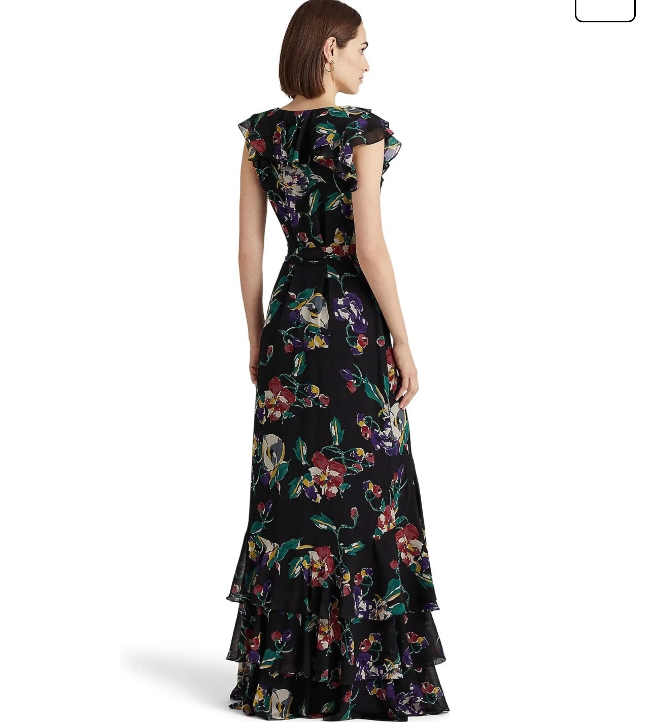 Designer Women's Floral Crinkle Georgette Gown