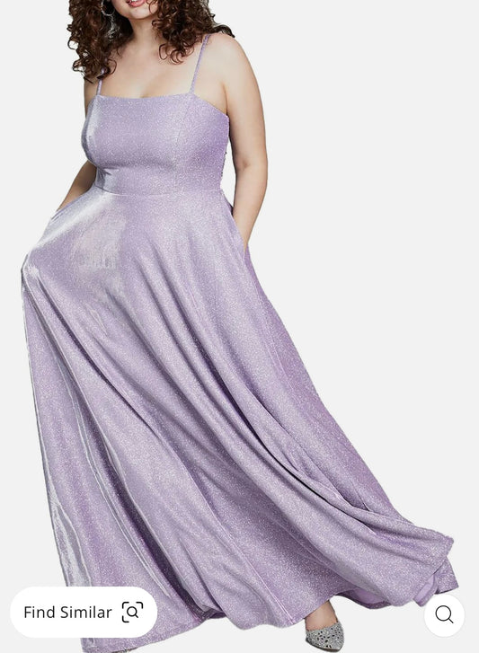 Womens Lace Back Evening Dress Color Lilac